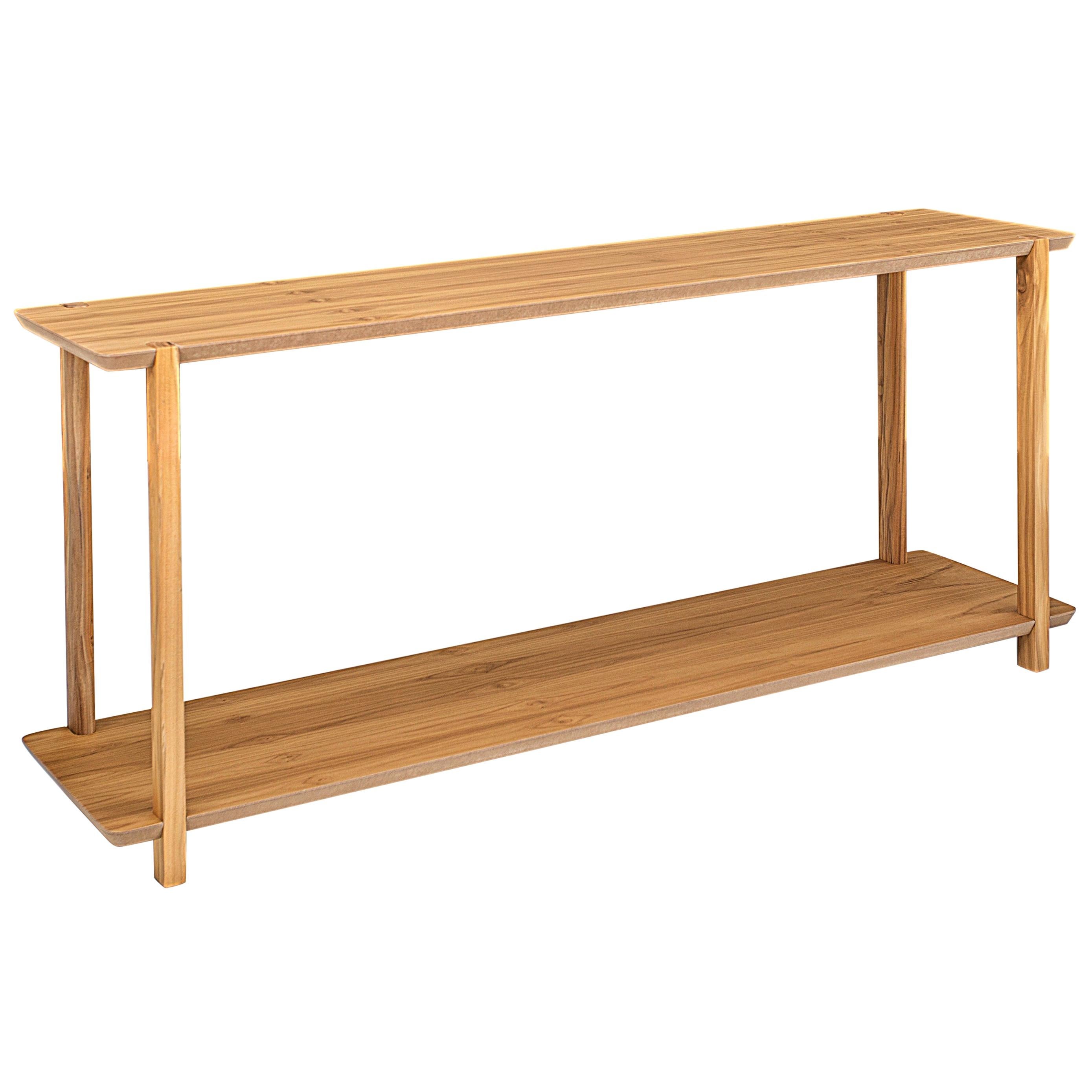 Clan Console Table in Teak Wood Finish 63'' For Sale