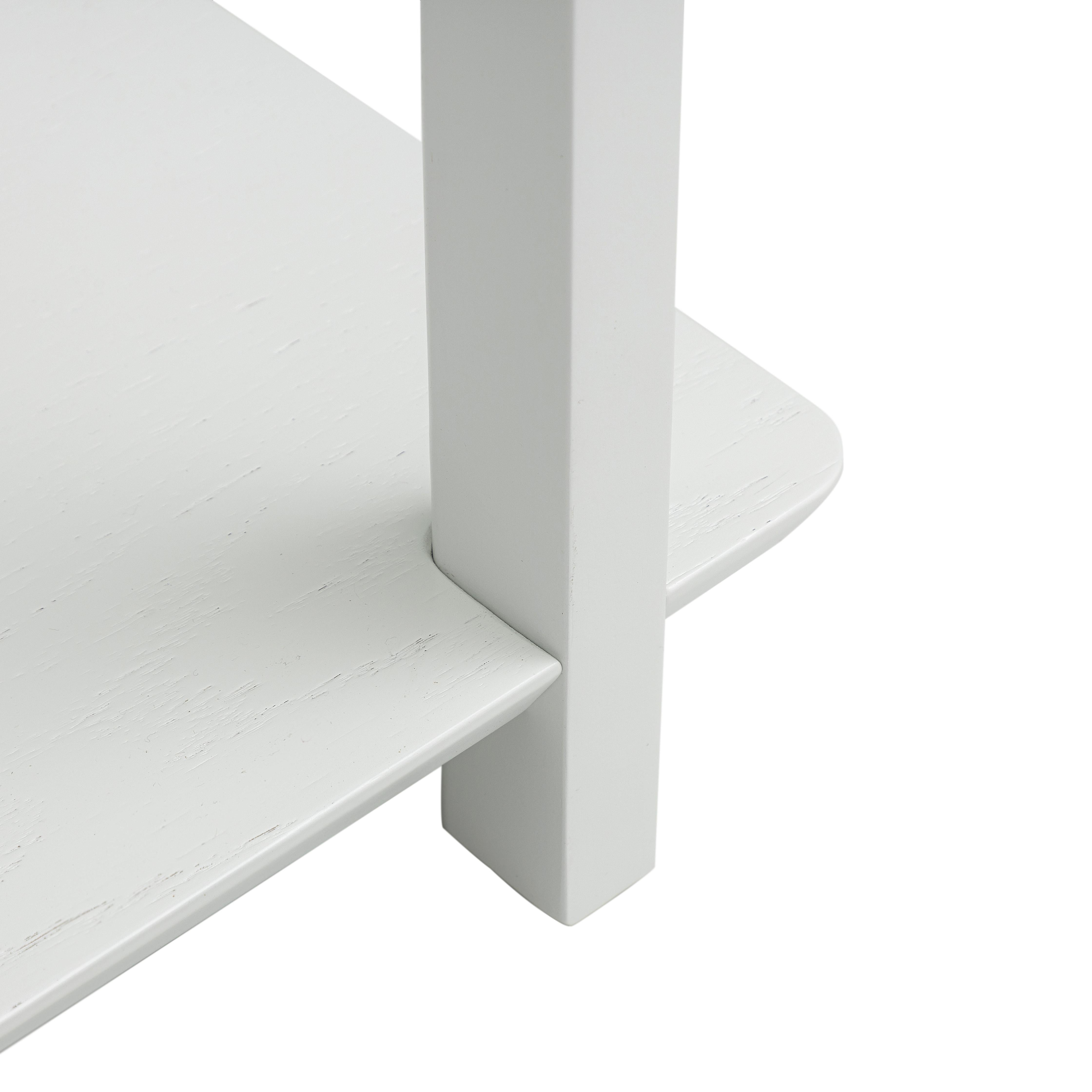 Clan Console Table in White Solid Wood 63'' For Sale 1