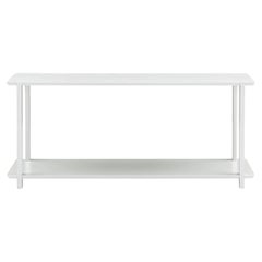 White Oak Console Table with Shelf and Veneered Top – Clan Collection
