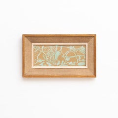 Clapera Maya Gerahmtes Kunstwerk aus Spanien, um 1950