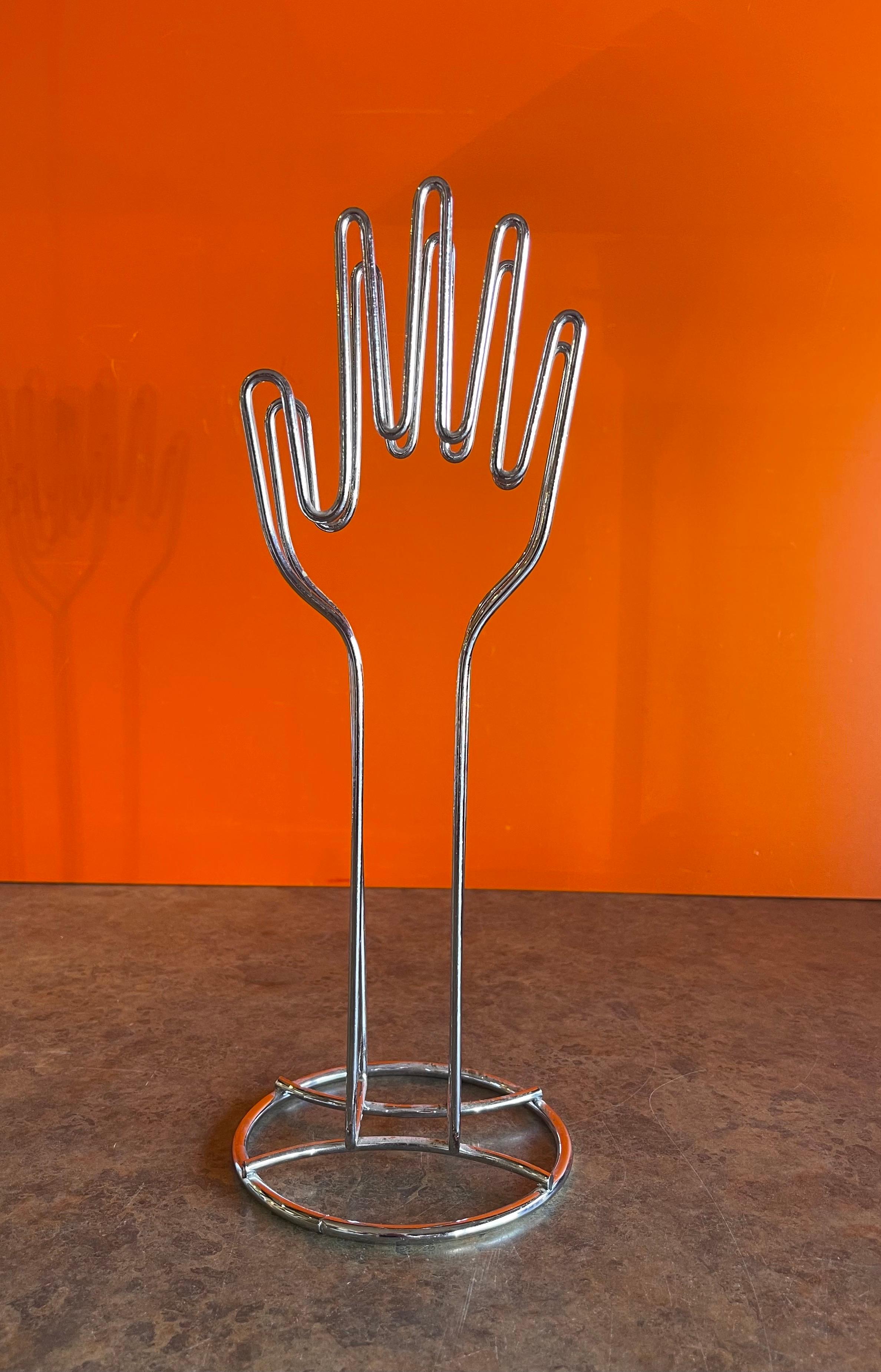Americano Scultura a filo con mani che applaudono Modello / Portacarte in cromo