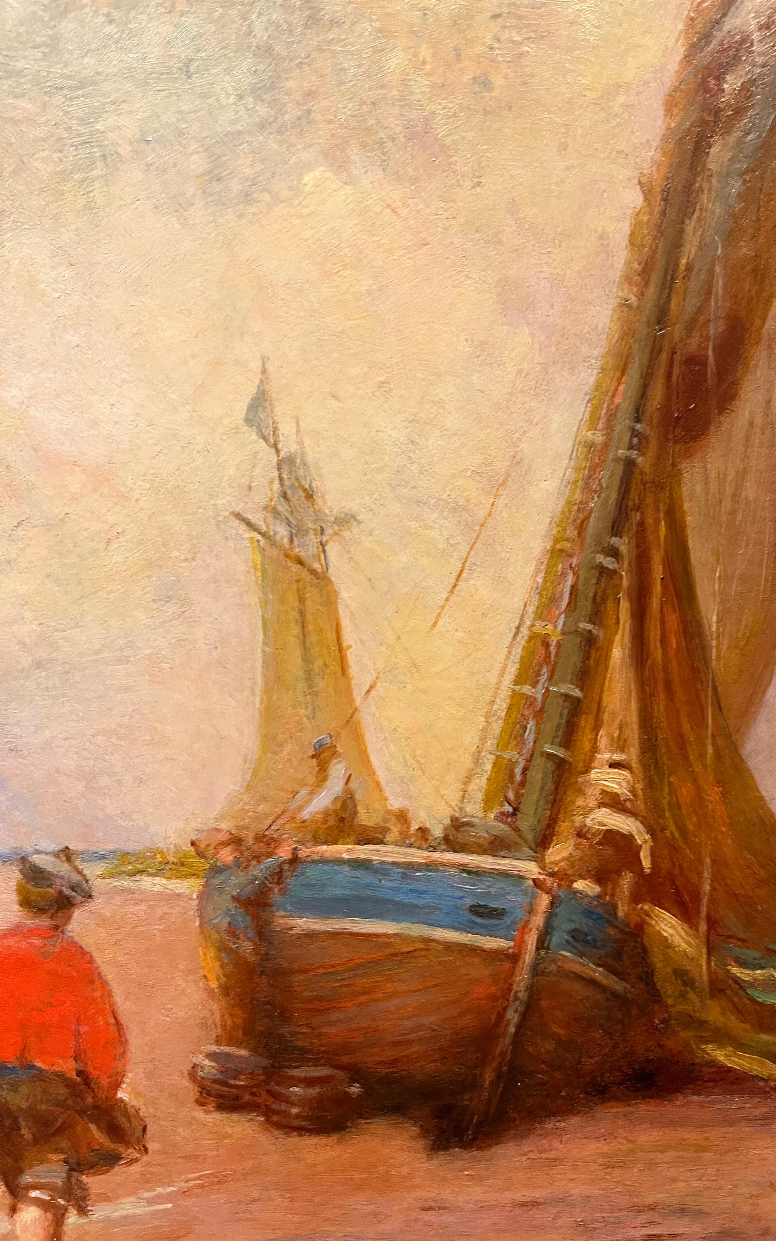 Preparazione della barca - Painting di Clara Belle Owen