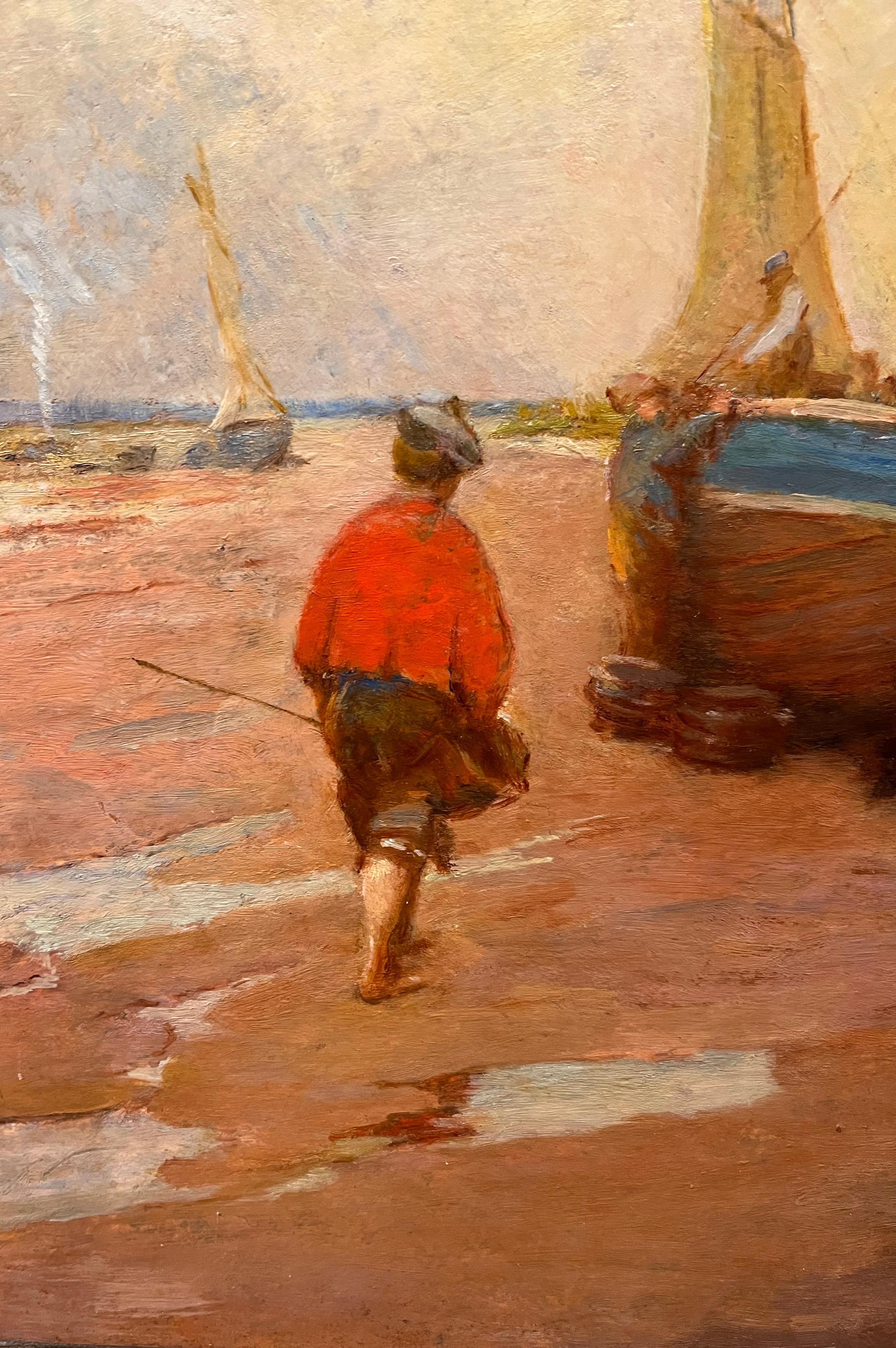 Preparazione della barca - Painting Impressionismo di Clara Belle Owen