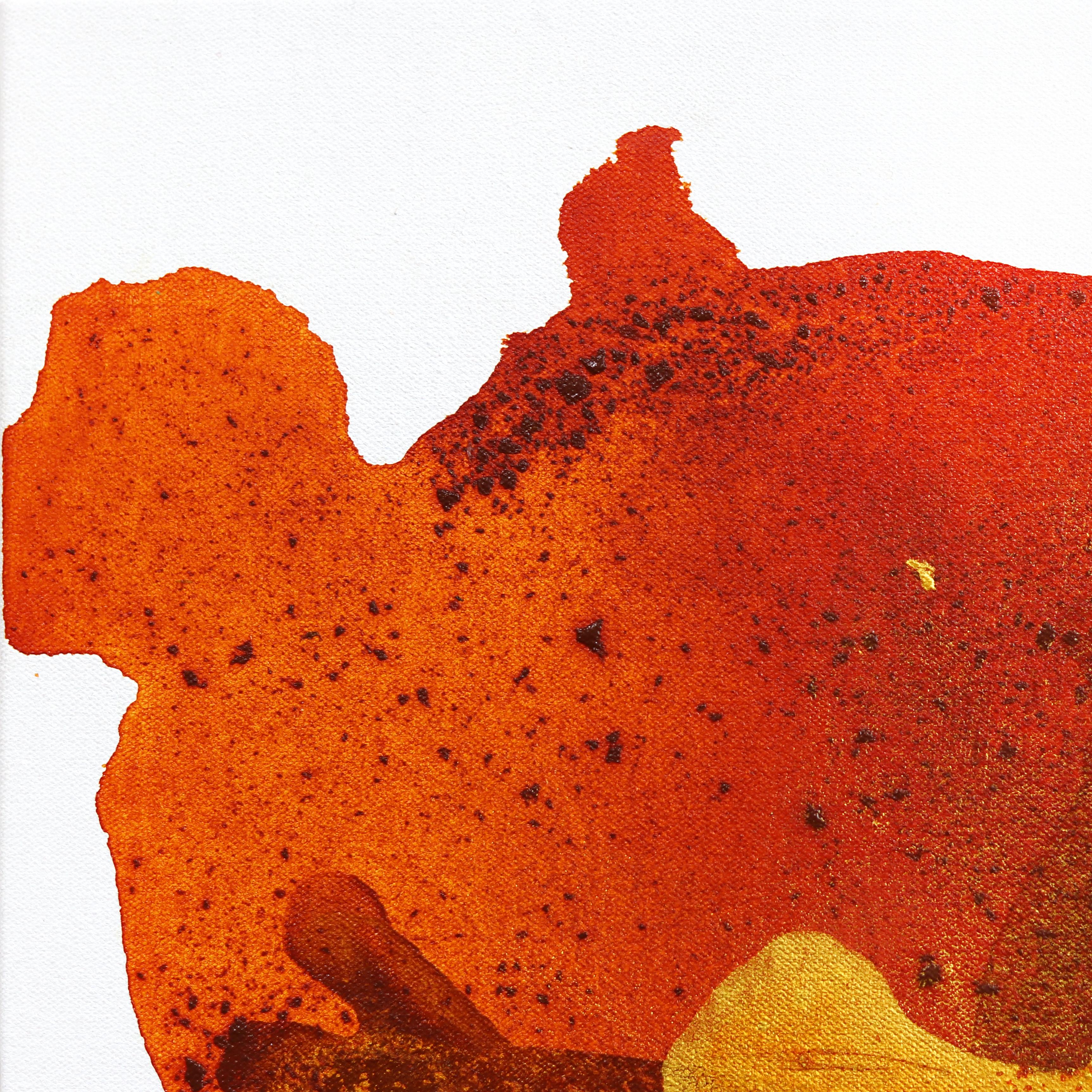 Ancient Gold - Original Minimalist Fiery Warm Tone Abstract Contemporary Artwork - Minimaliste Painting par Clara Berta