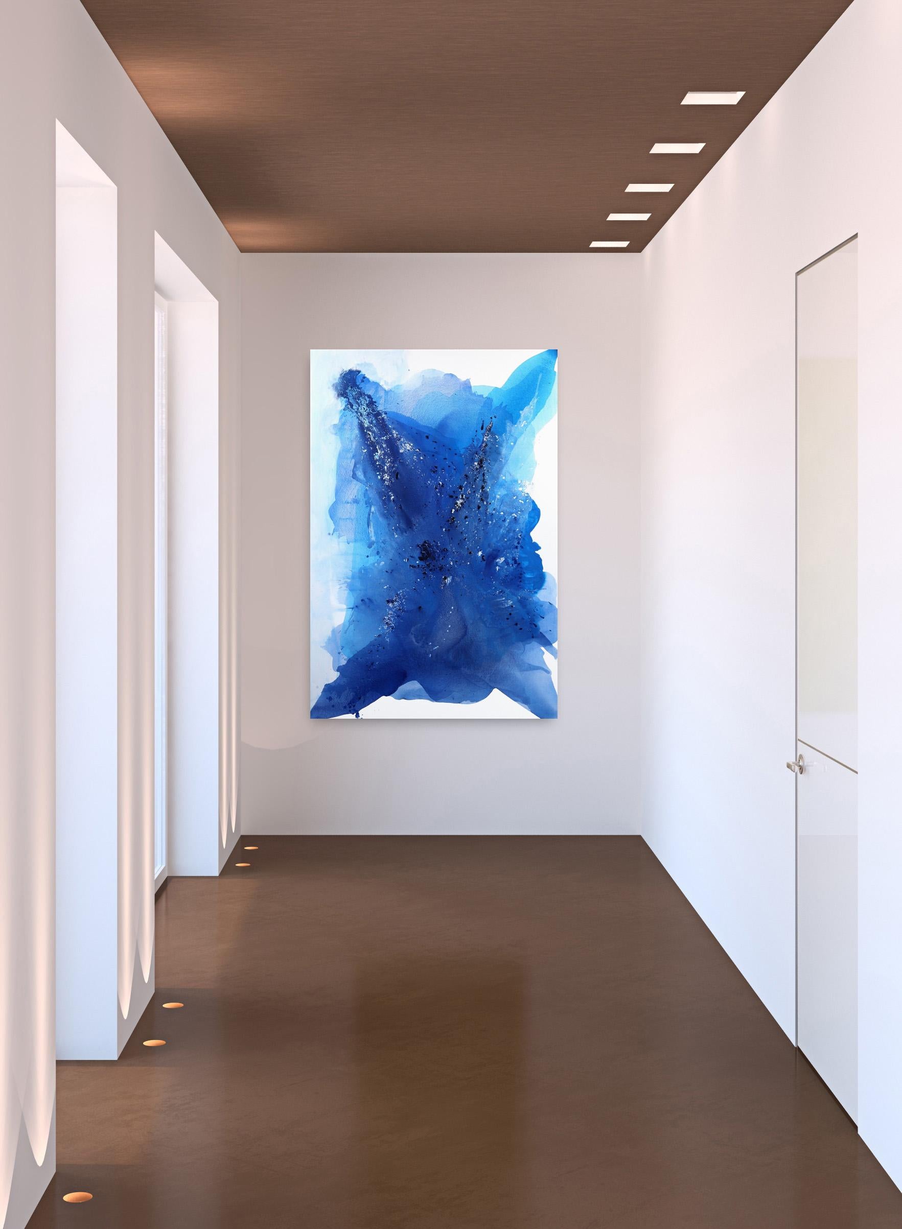 Bright Sky -  Large Abstract Deep Blue Water Minimalist Oceanscape Painting For Sale 2