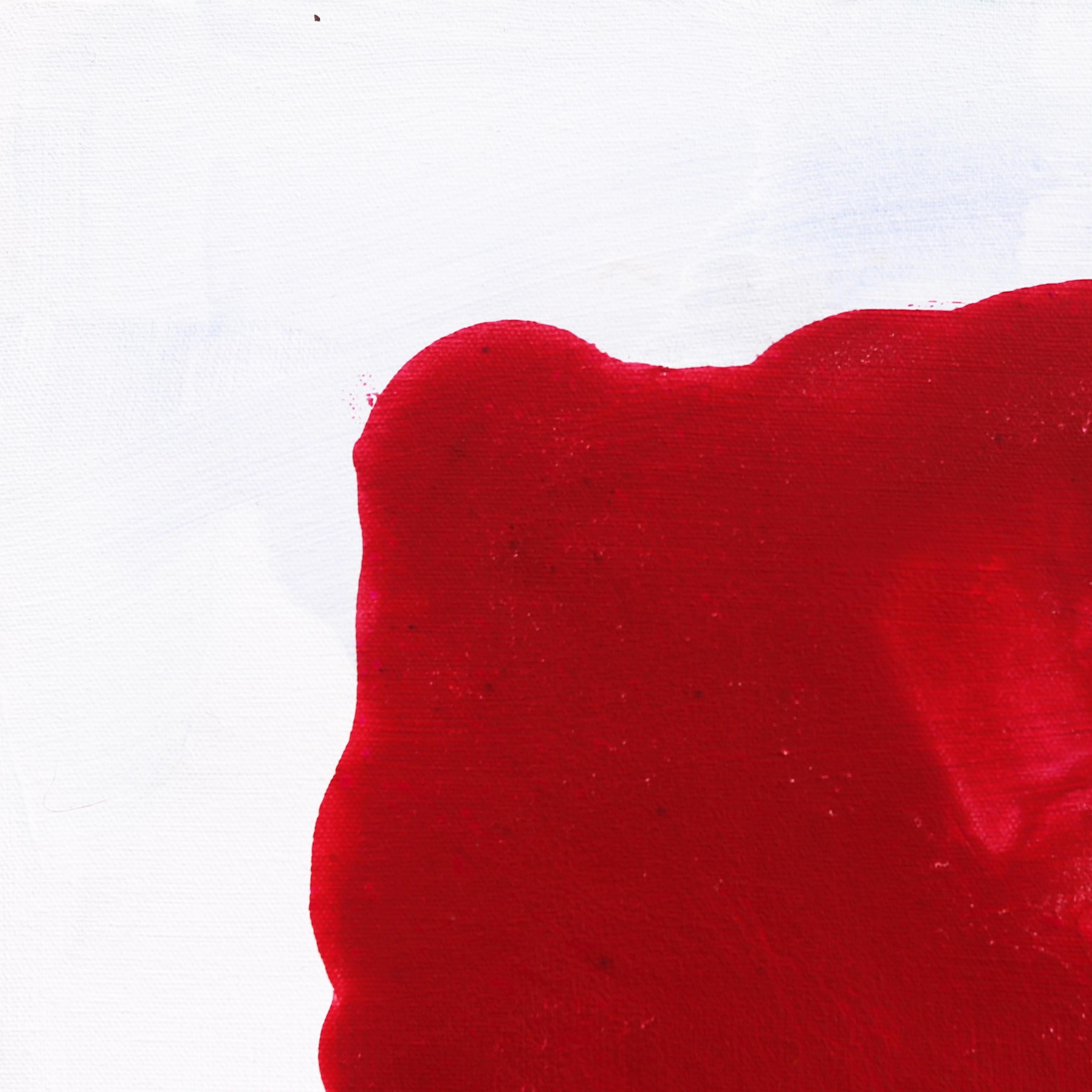 Crimson Elegance - Original Minimalist Rot auf Weiß Abstrakte Zeitgenössische Kunst (Minimalistisch), Painting, von Clara Berta