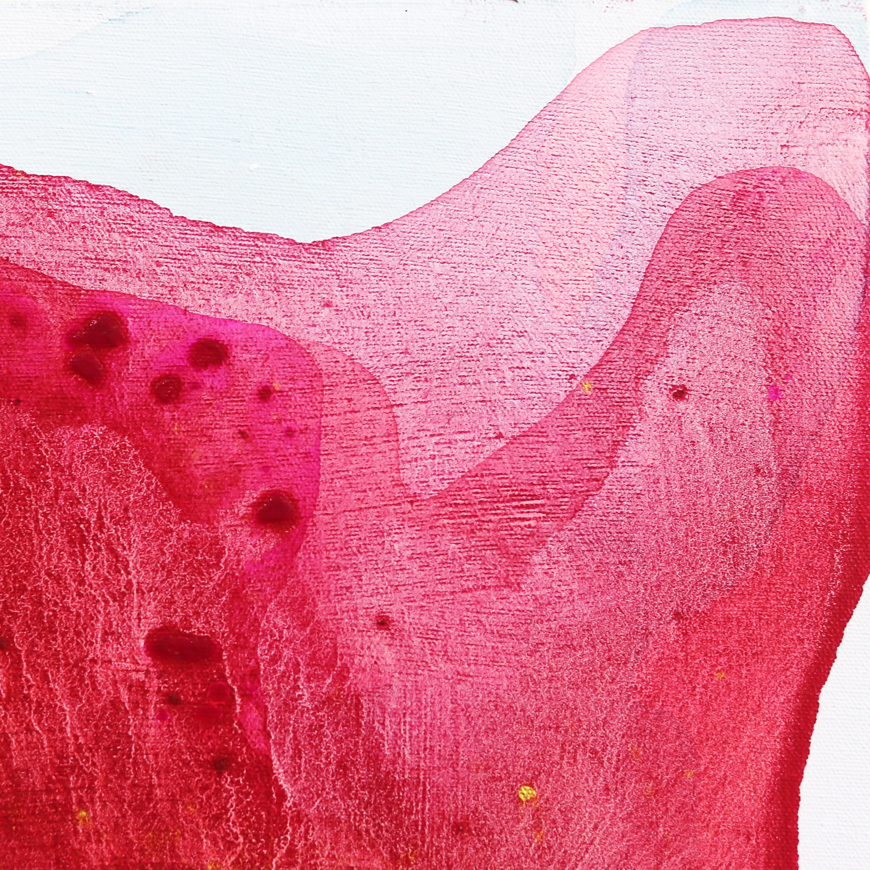 Crimson Elegance - Original Minimalist Rot auf Weiß Abstrakte Zeitgenössische Kunst im Angebot 1