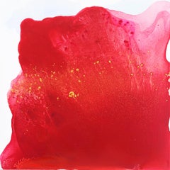 Crimson Elegance - Framed Original Minimalist Red Abstract Contemporary Art