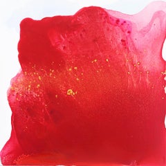 Crimson Elegance - Original Minimalist Red on White Abstract Contemporary Art