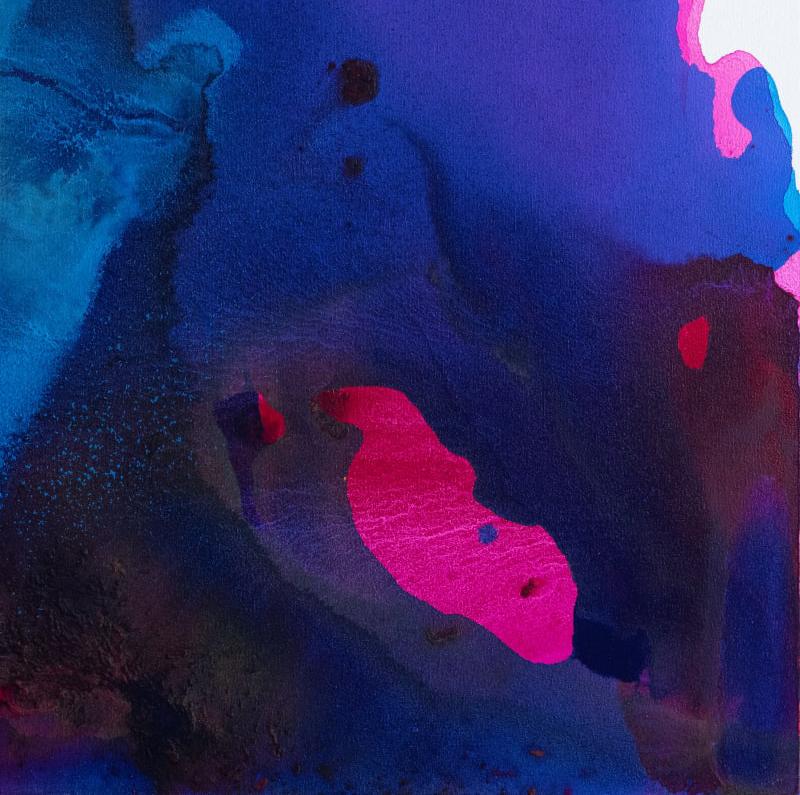 Nuit profonde - Violet Abstract Painting par Clara Berta