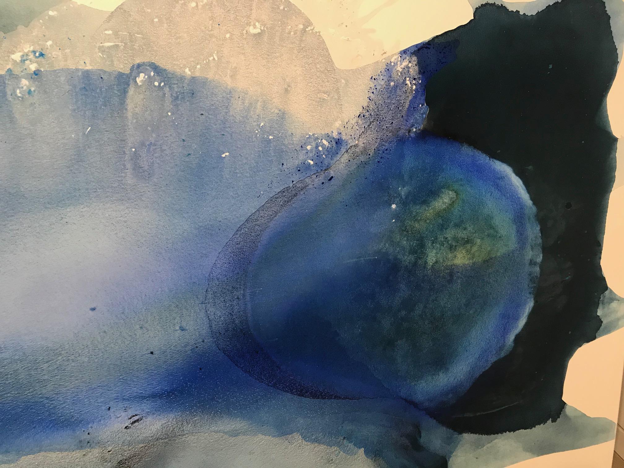 Deep Seas - Blue Abstract Painting by Clara Berta