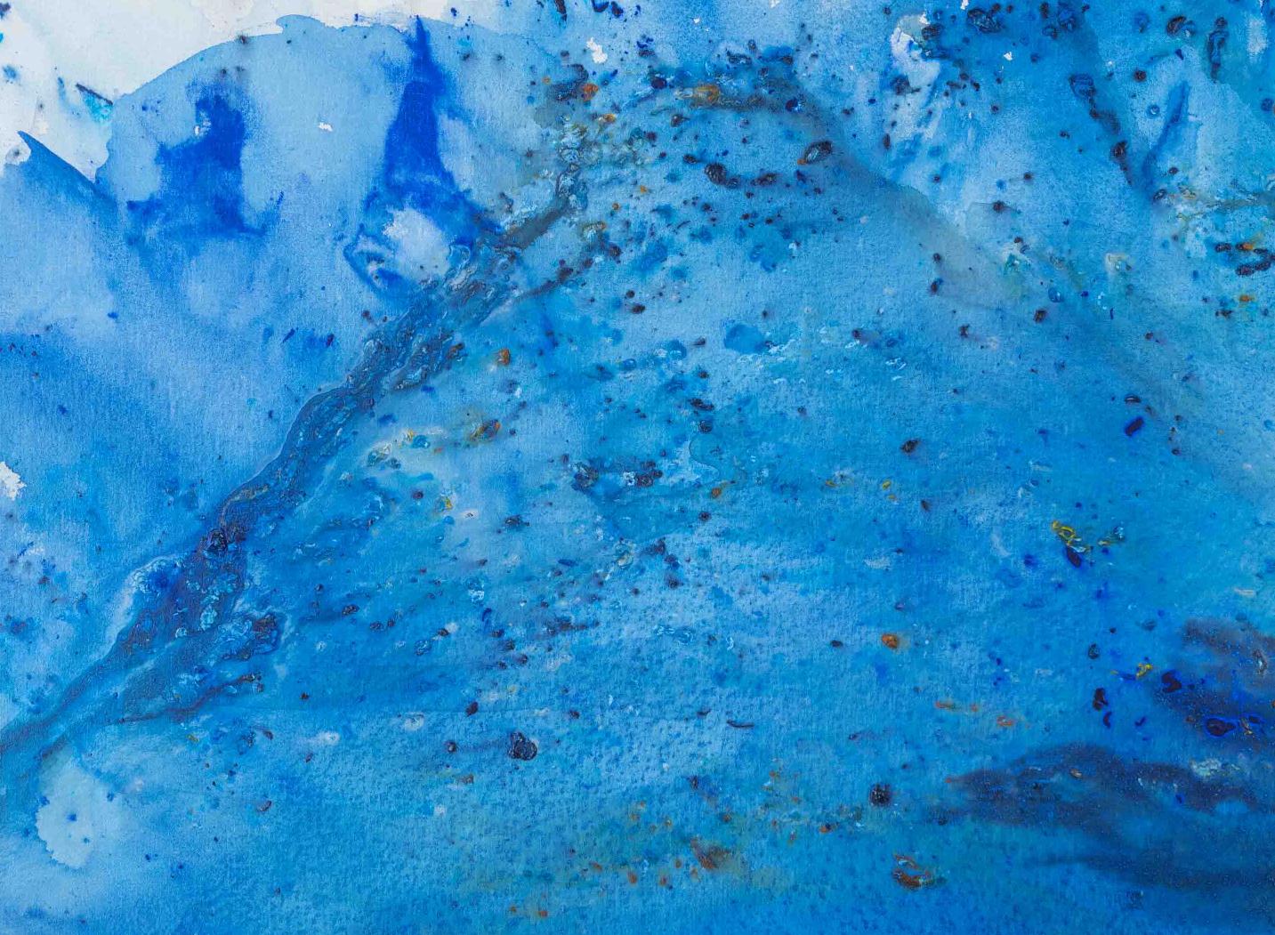 Diving In - Blue Abstract Painting by Clara Berta