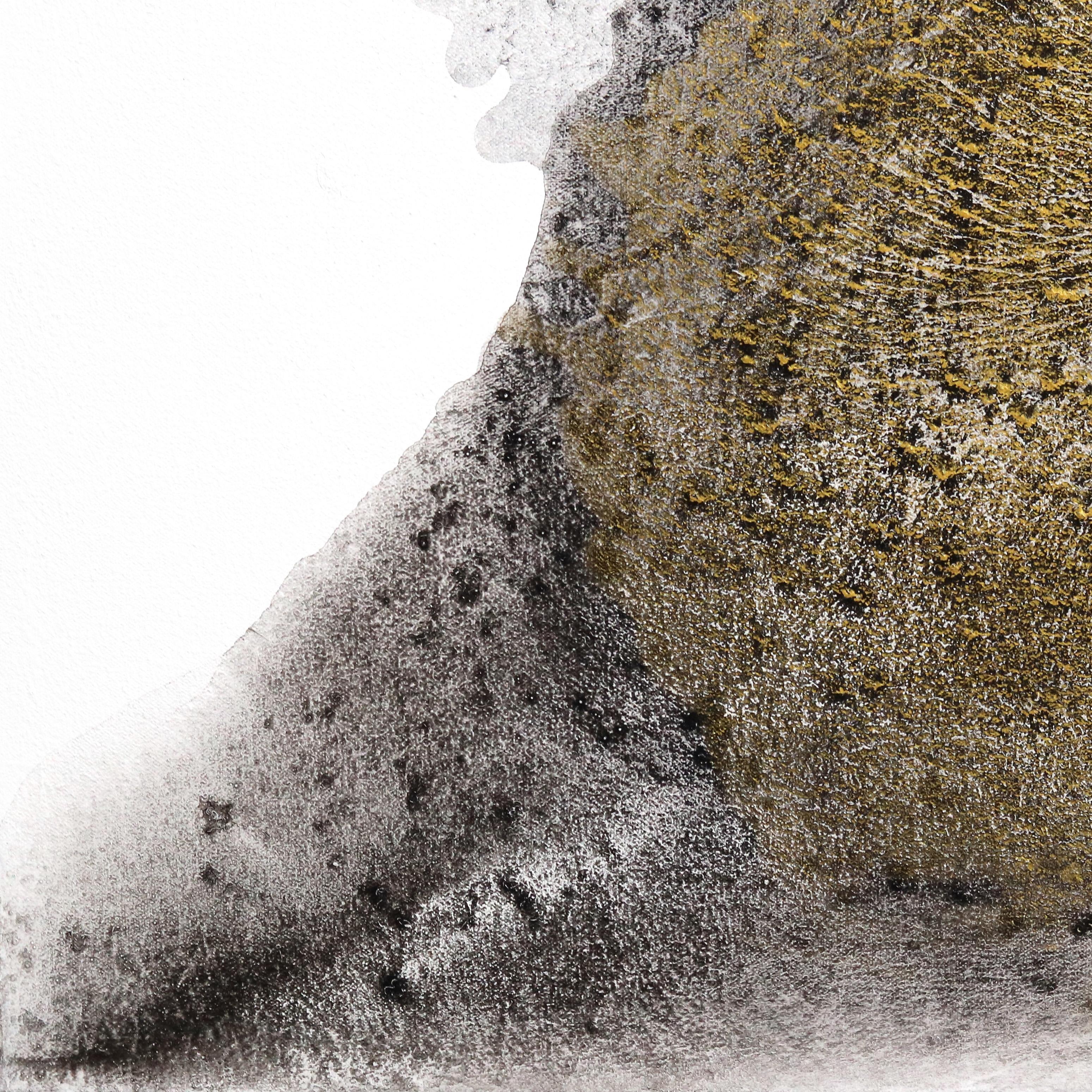 Abbraccia le onde  -  Quadro astratto di grandi dimensioni in bianco e oro con paesaggio acquatico in vendita 2