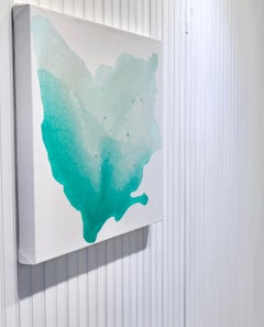 Emerald Bay' Brilliant Light-FilledTurquoise Green Silver White Watery Abstract