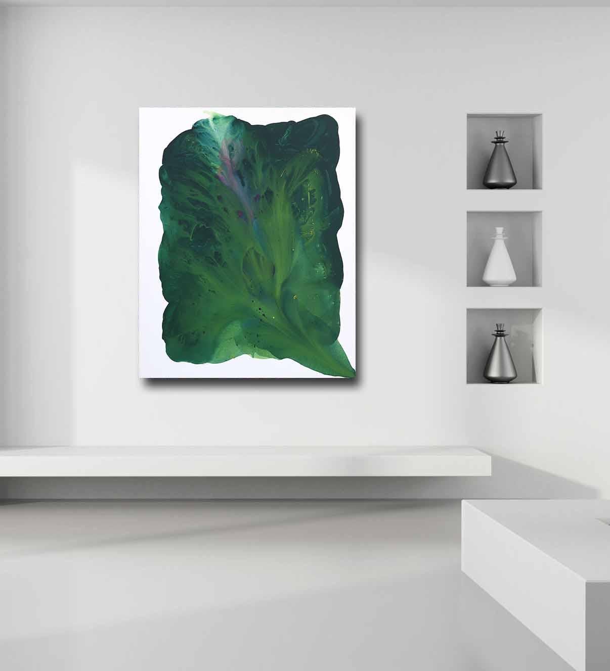 Emerald  -  Large Abstract Painting - Minimalist Mixed Media Art by Clara Berta