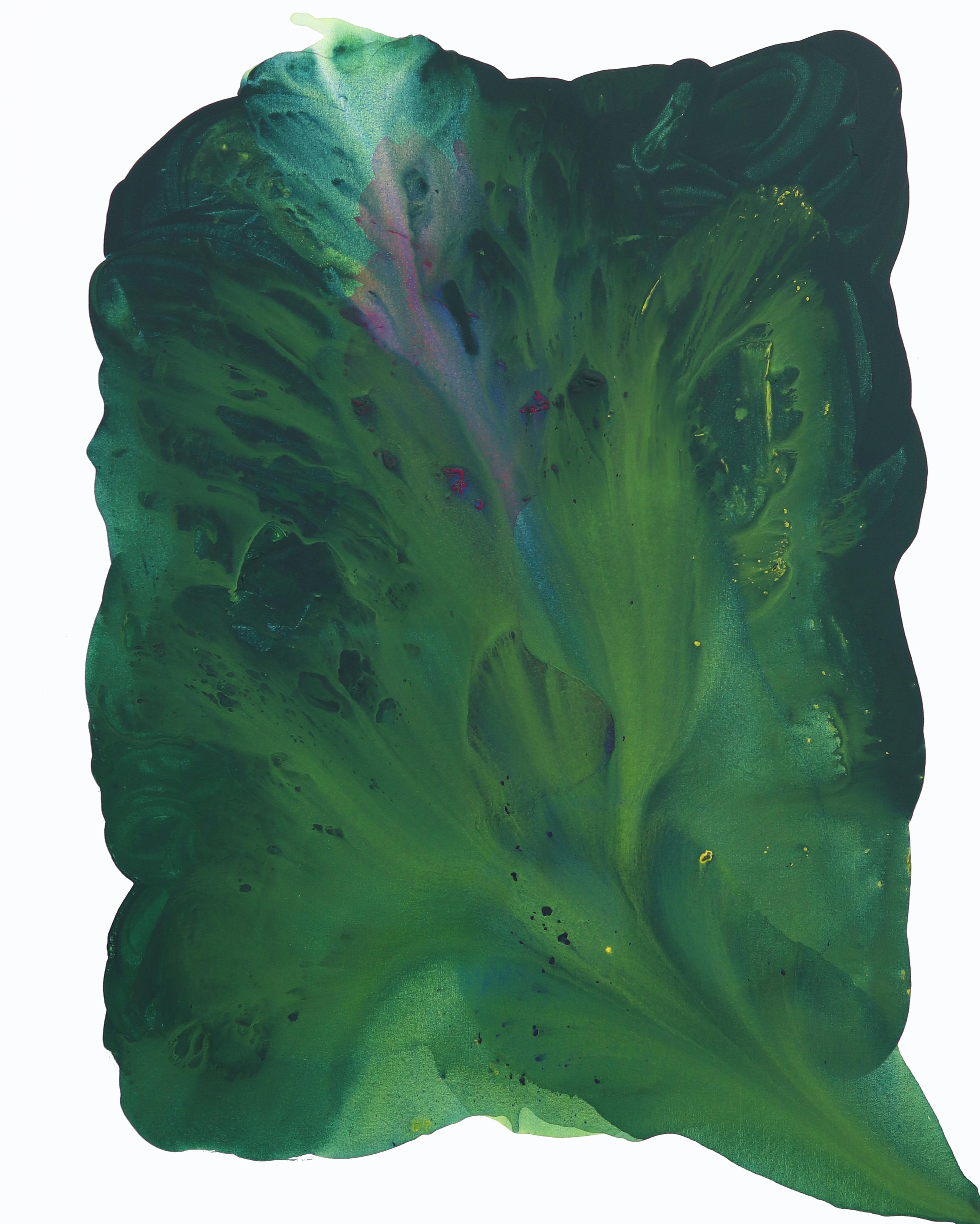 Smaragd  -  Großes abstraktes Gemälde – Mixed Media Art von Clara Berta