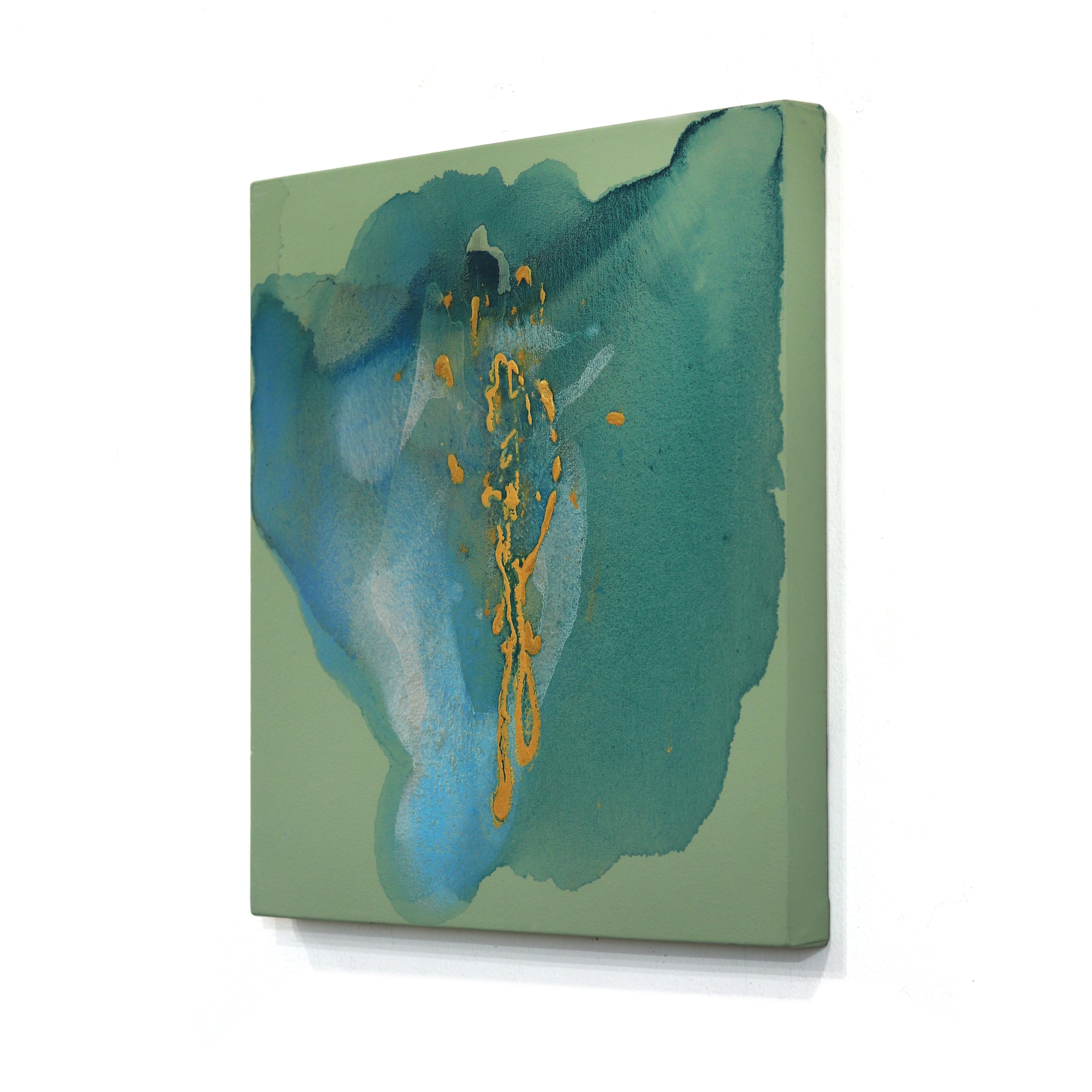 Emerald Vein - Original Minimalist Earth Tone Abstract Contemporary Artwork For Sale 2