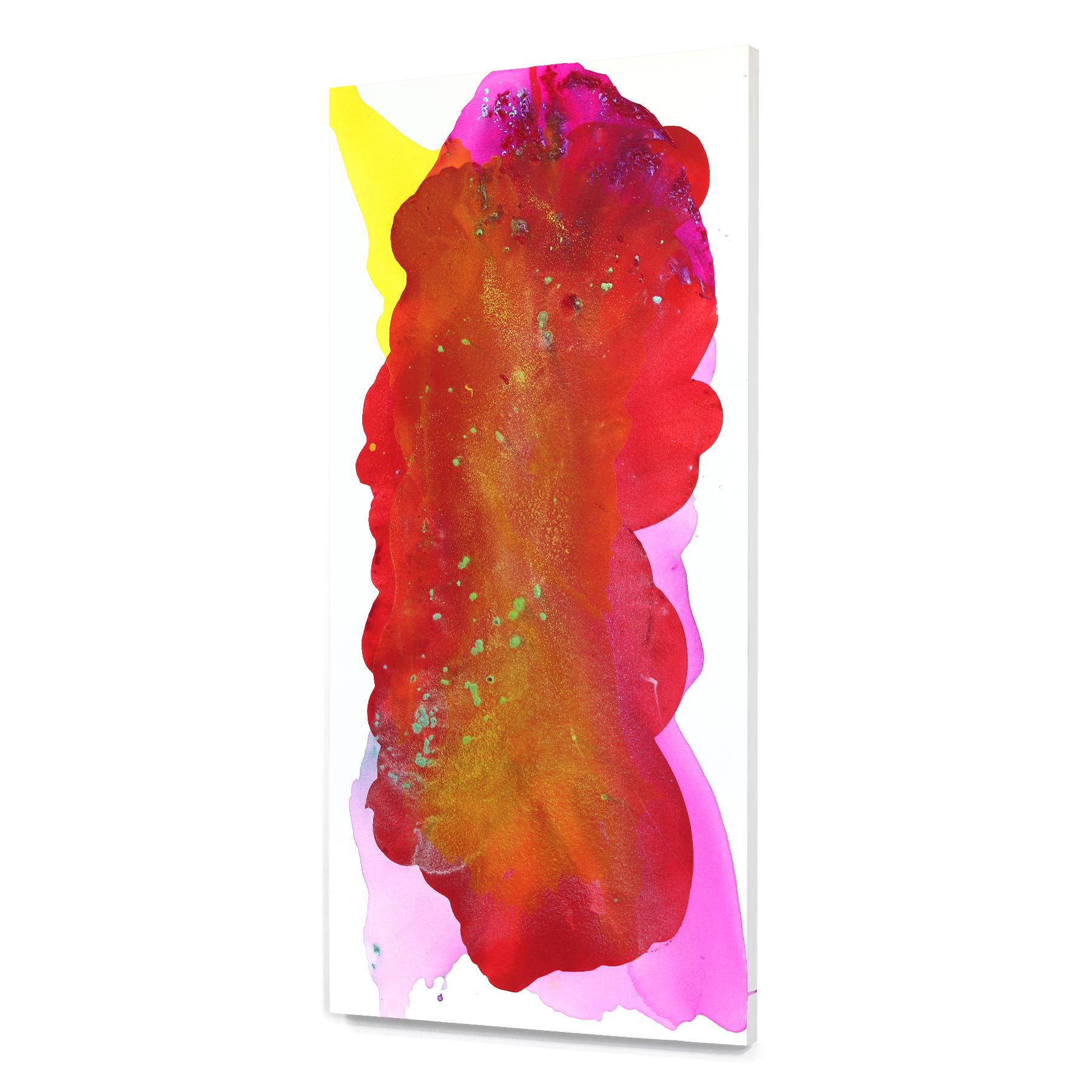 Fuga a colori -  Rosso Giallo Stratificato Grande Pittura Astratta Moderna Originale in vendita 1