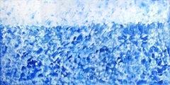 Fields of Blue - Large Textured Blue and White Abstract Painting