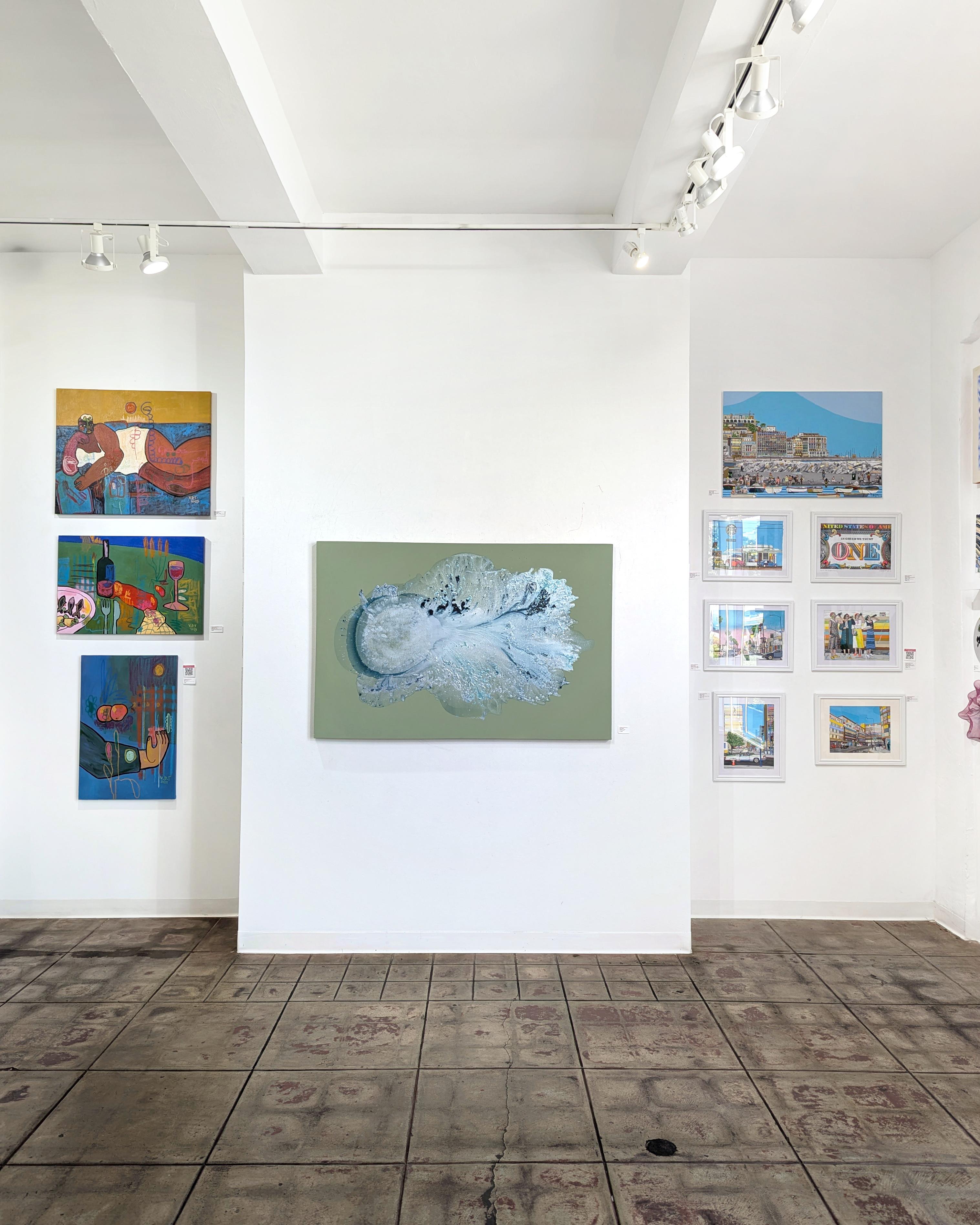 Glaciers - Grande œuvre d'art contemporaine abstraite minimaliste dans les tons de la terre en vente 3