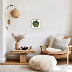 Golden Emerald - Gerahmtes Original Minimalistisches Grün Abstrakte Contemporary Kunst