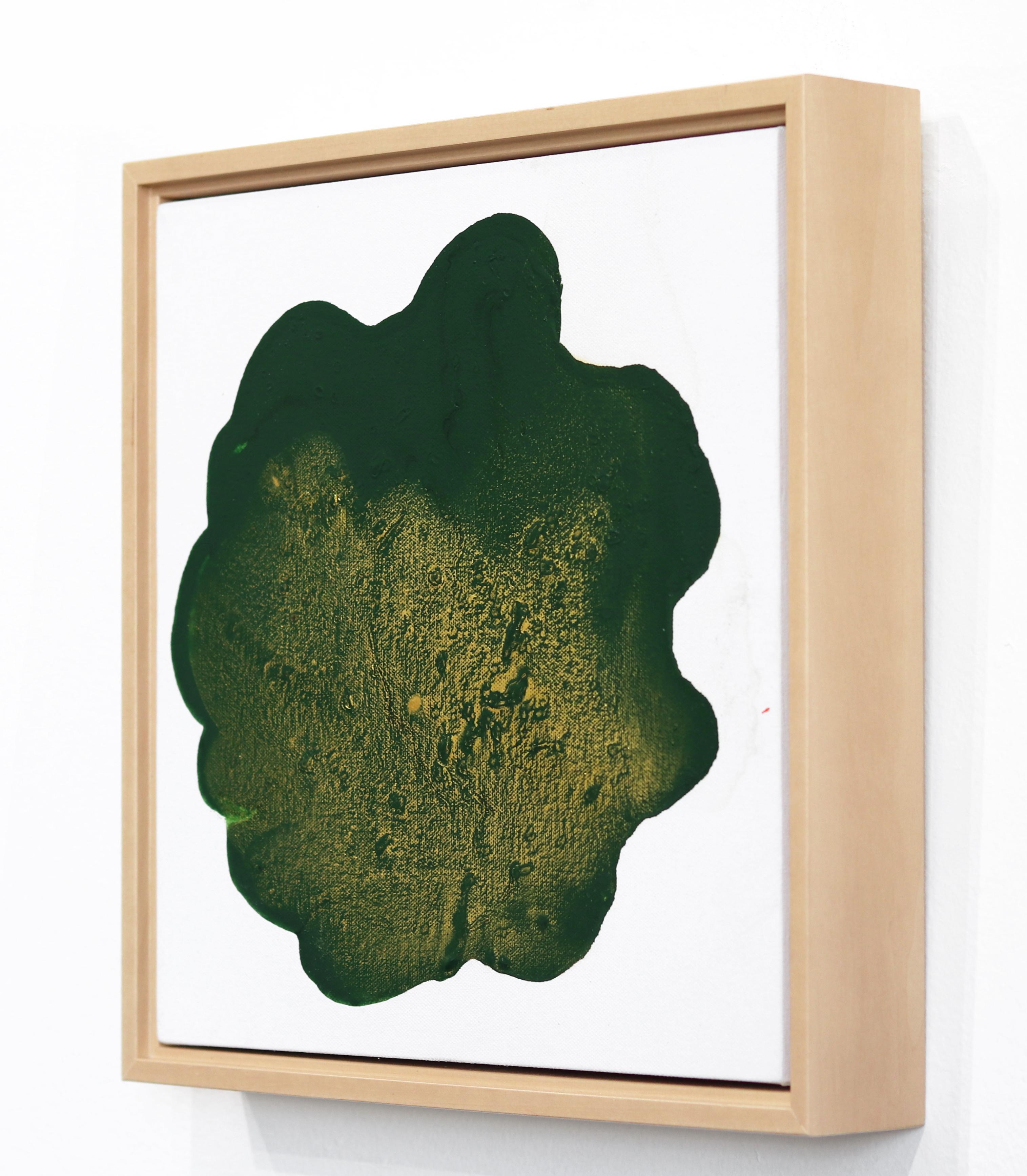 Golden Emerald - Gerahmtes Original Minimalistisches Grün Abstrakte Contemporary Kunst im Angebot 1