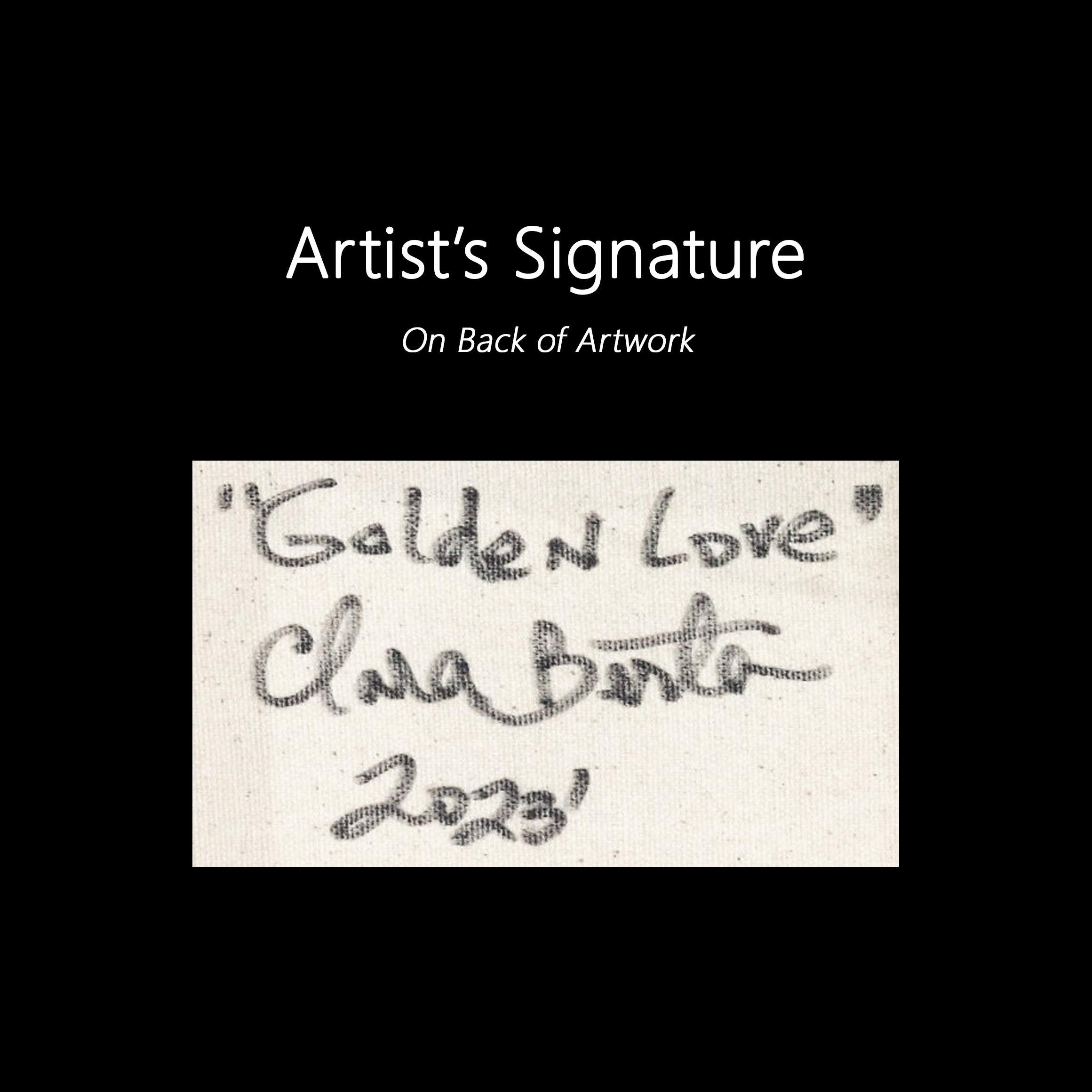 Golden Love - Framed Original Minimalist Abstract Contemporary Art For Sale 7