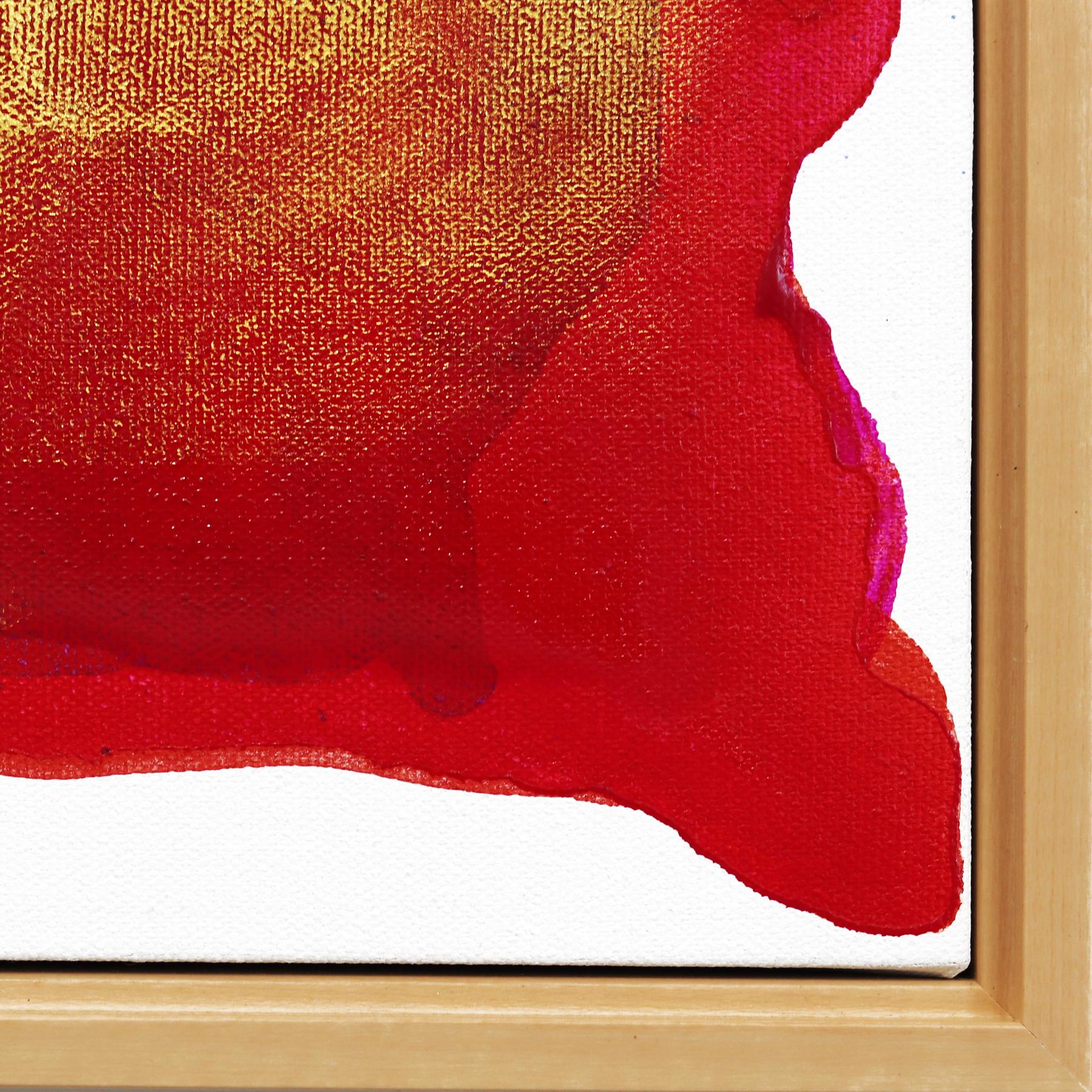 Golden Red - Framed Original Minimalist Abstract Contemporary Gold Art For Sale 6