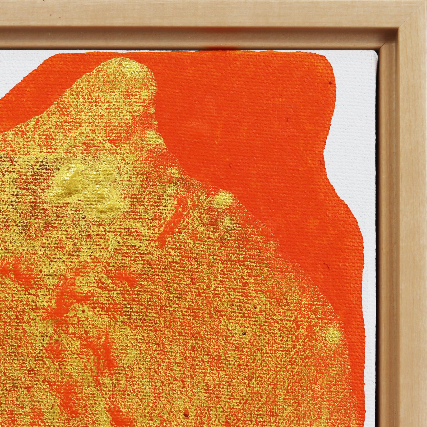 Golden Sherbert - Framed Original Minimalist Abstract Contemporary Orange Art For Sale 2