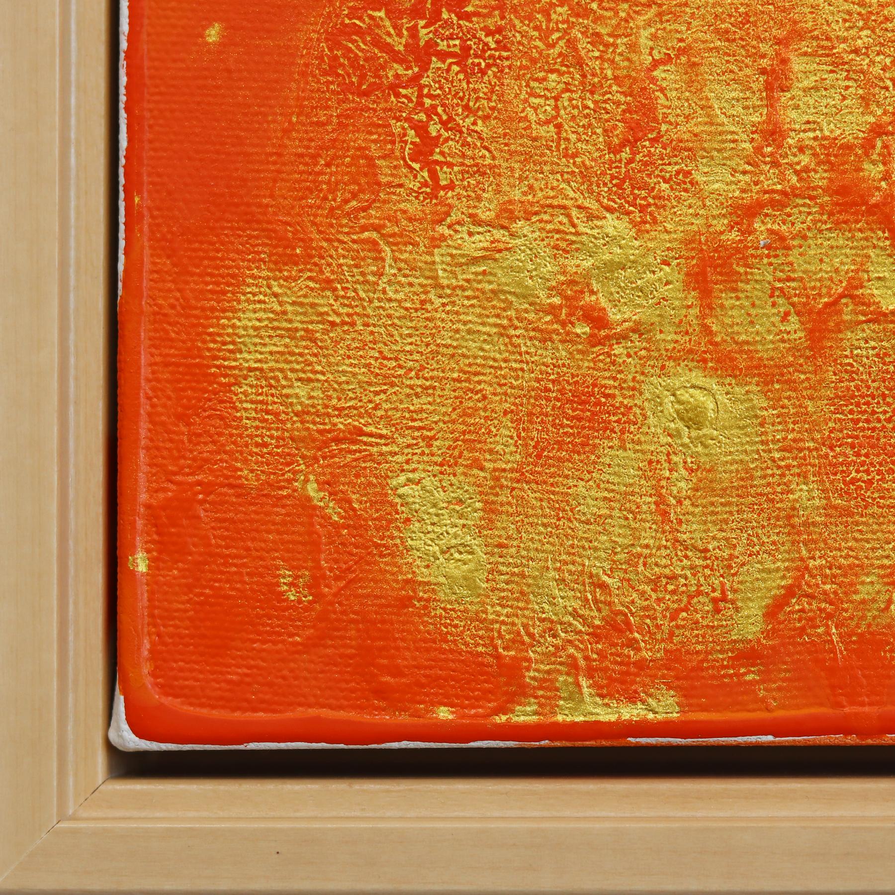 Golden Sherbert - Framed Original Minimalist Abstract Contemporary Orange Art For Sale 3