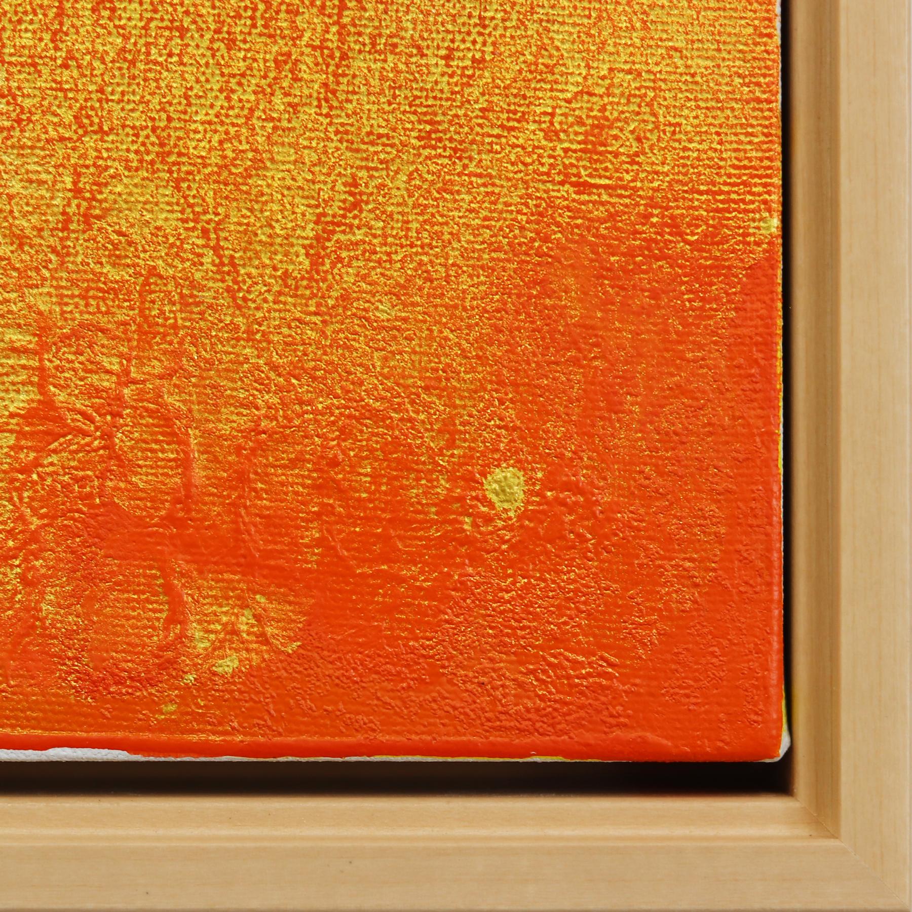 Golden Sherbert - Framed Original Minimalist Abstract Contemporary Orange Art For Sale 5