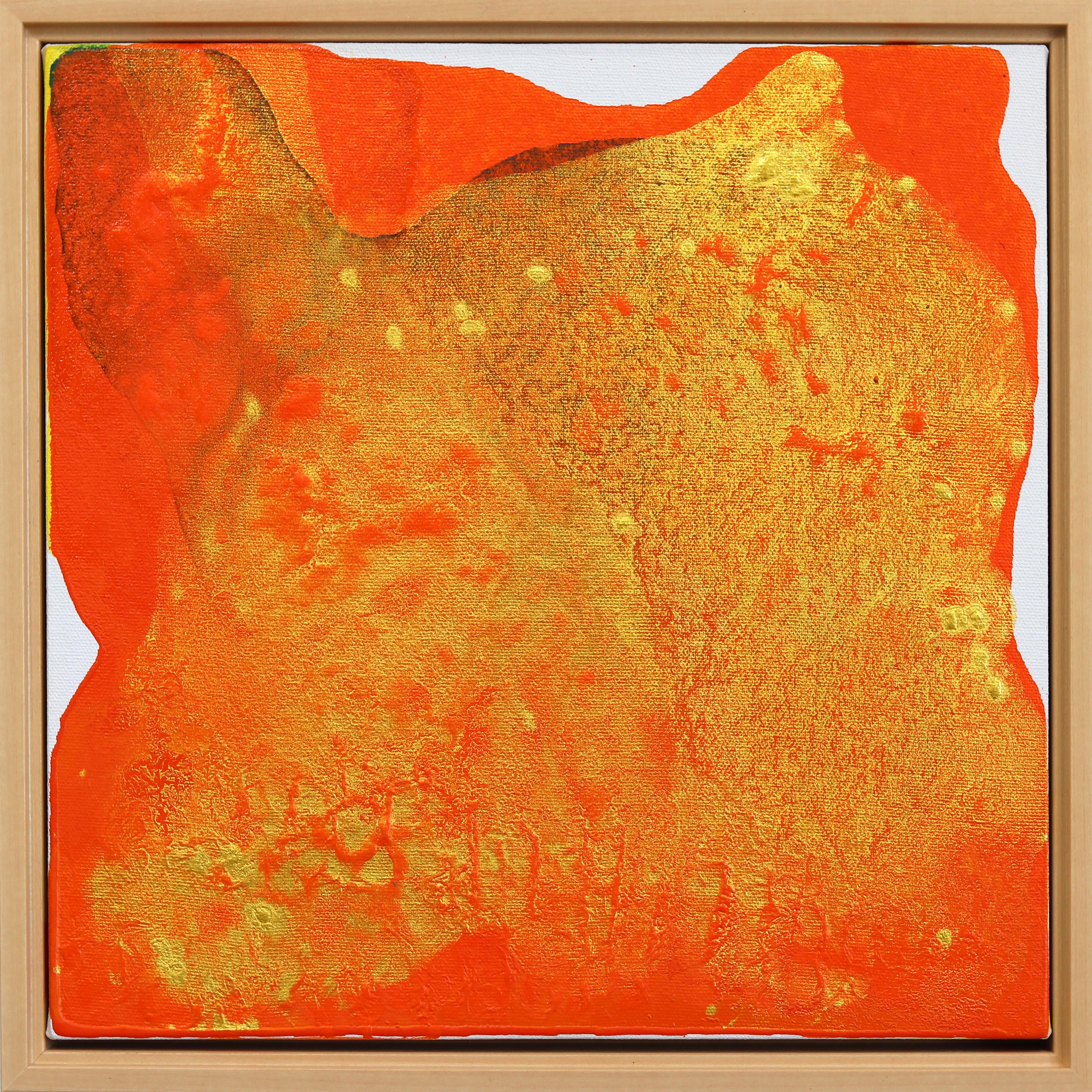 Golden Sherbert - Encadré Original Minimalist Abstract Contemporary Orange Art