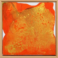 Golden Sherbert - Framed Original Minimalist Abstract Contemporary Orange Art