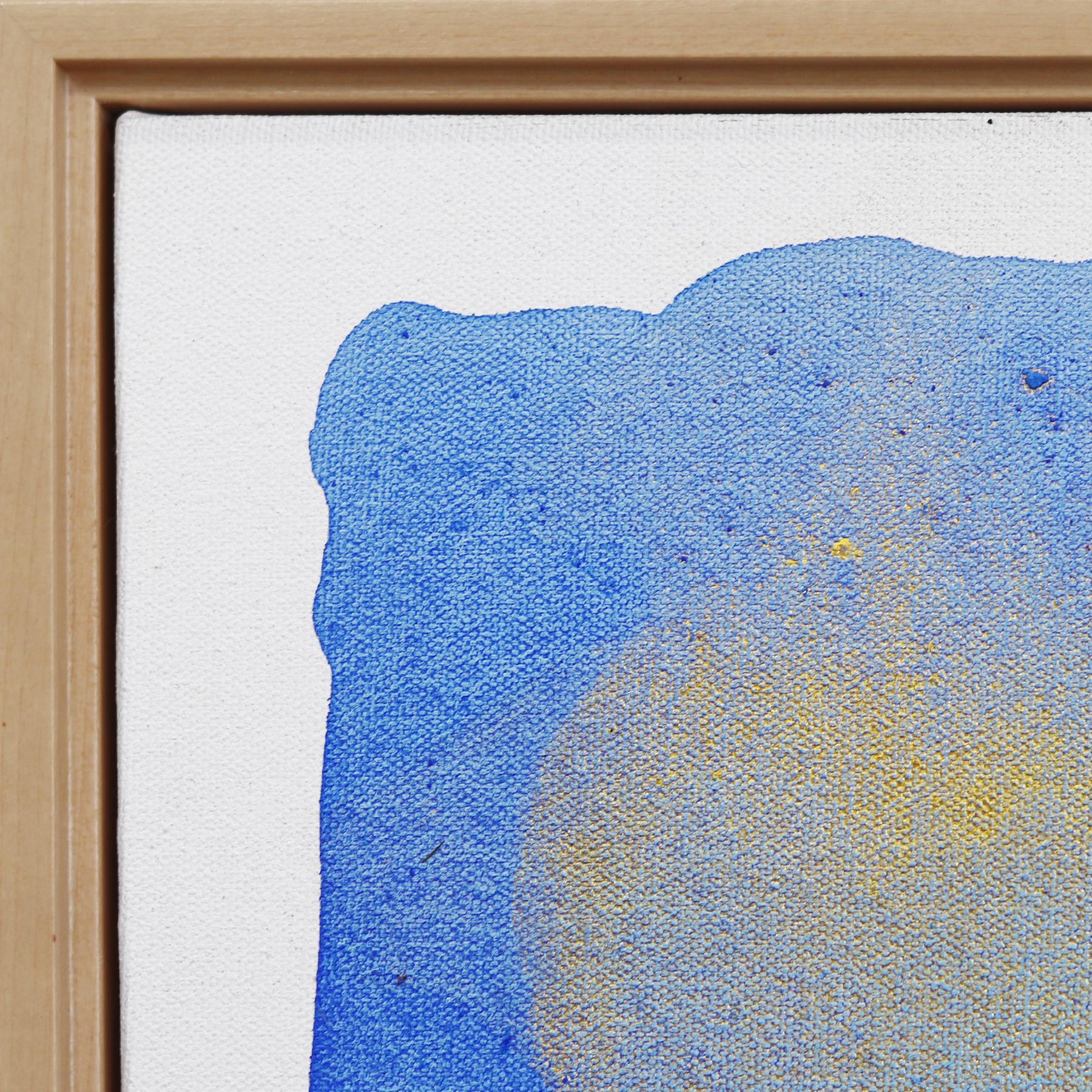 Golden Sky - Framed Blue Original Minimalist Abstract Contemporary Art For Sale 1
