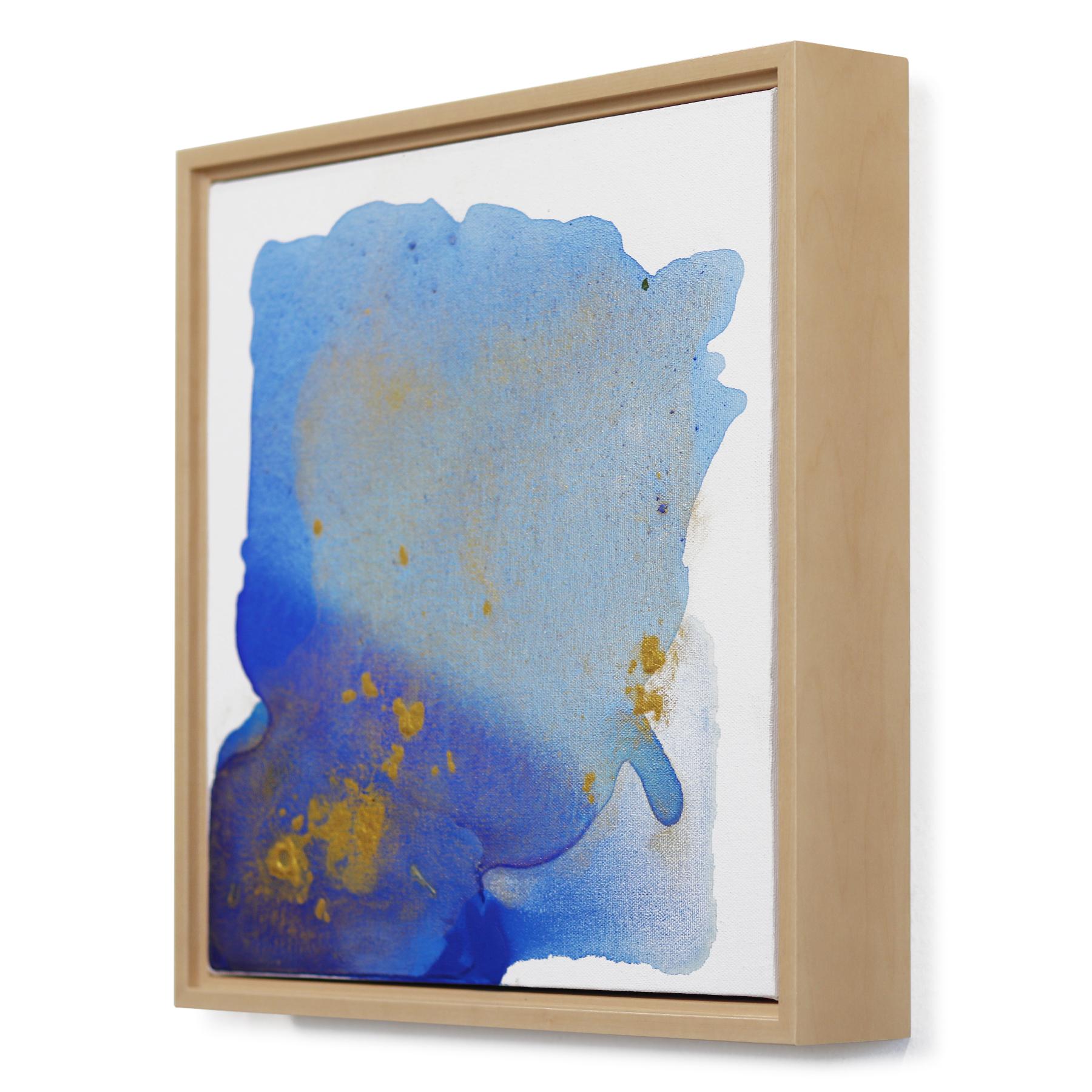 Golden Sky - Framed Blue Original Minimalist Abstract Contemporary Art For Sale 2
