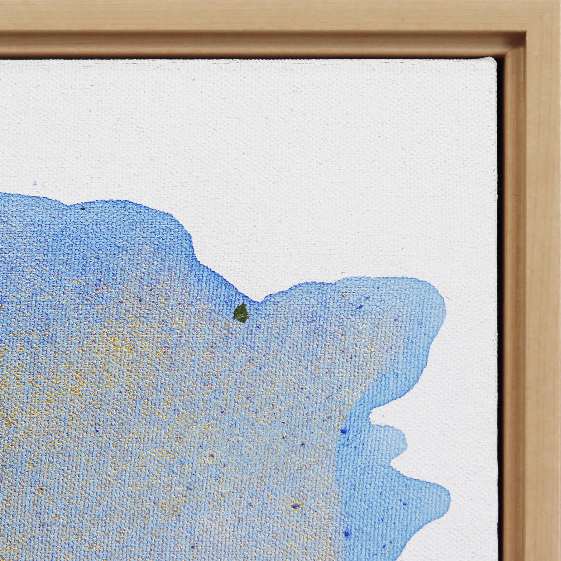Golden Sky - Framed Blue Original Minimalist Abstract Contemporary Art For Sale 3