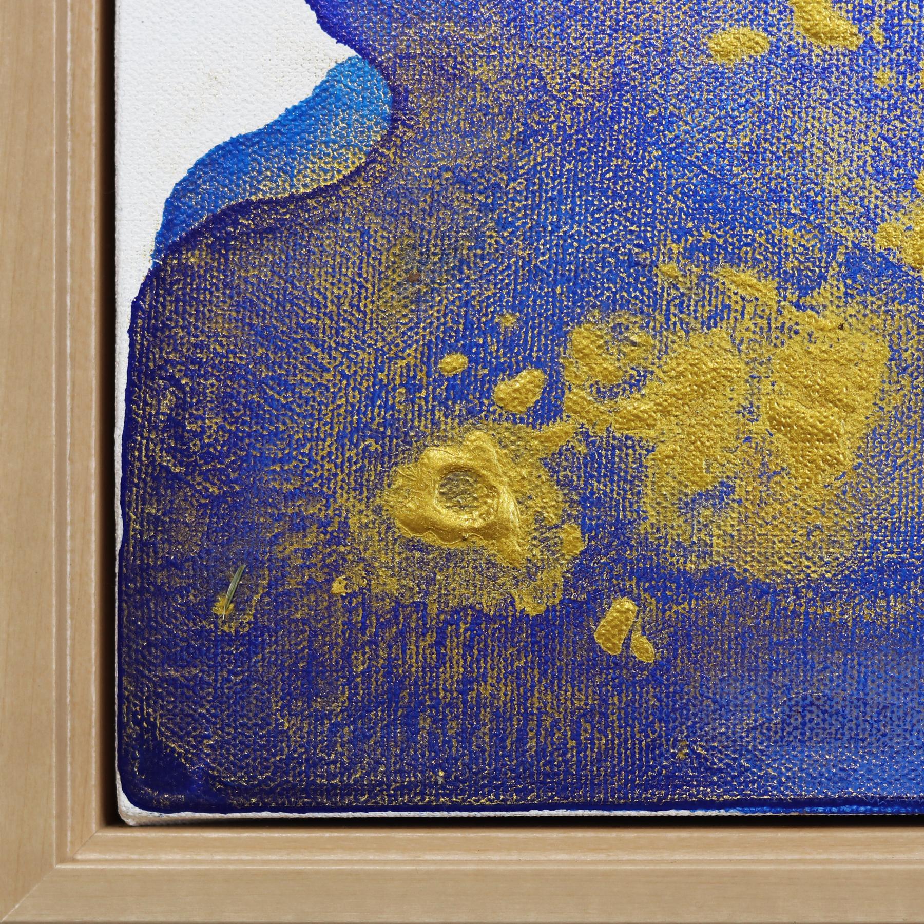 Golden Sky - Framed Blue Original Minimalist Abstract Contemporary Art For Sale 5