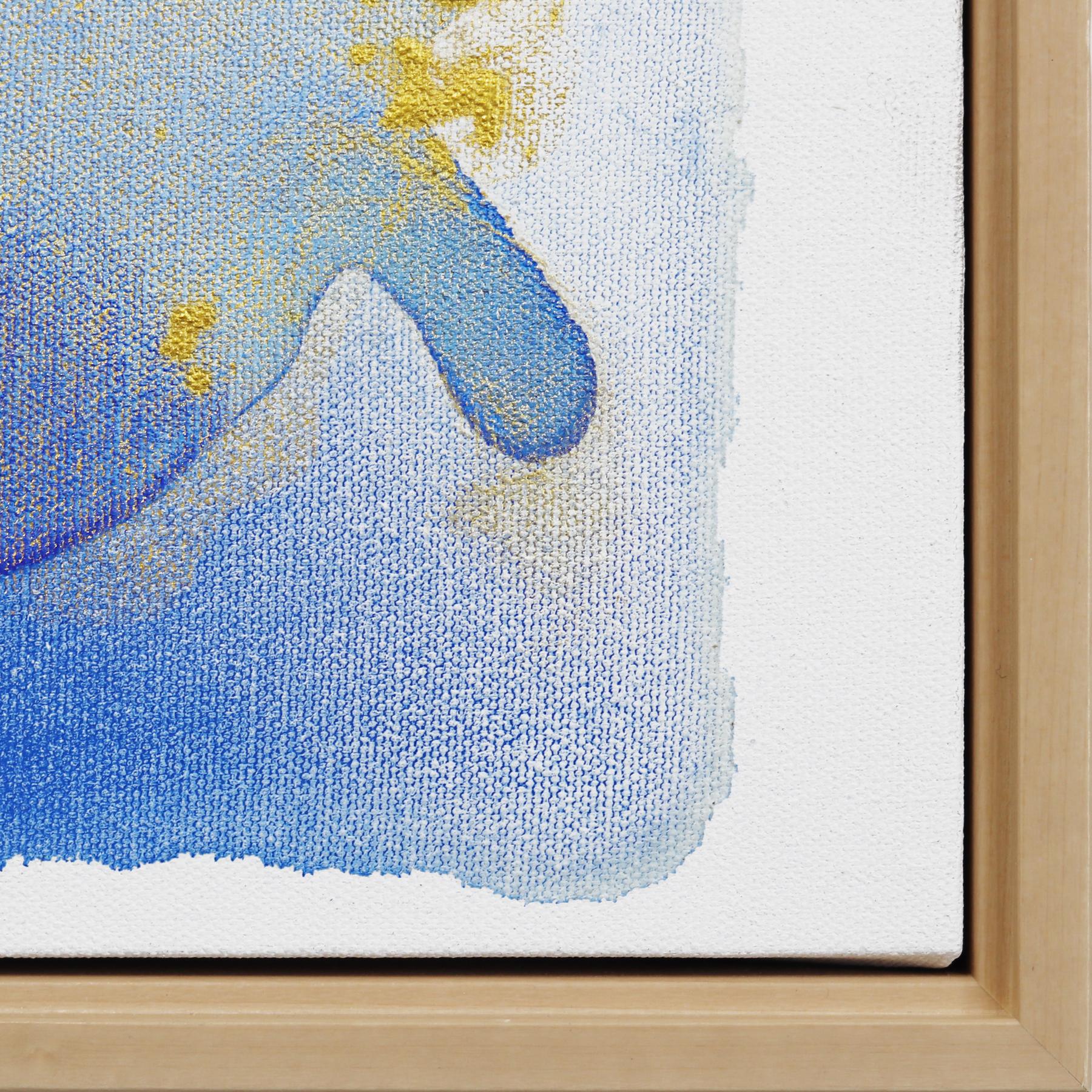 Golden Sky - Framed Blue Original Minimalist Abstract Contemporary Art For Sale 6