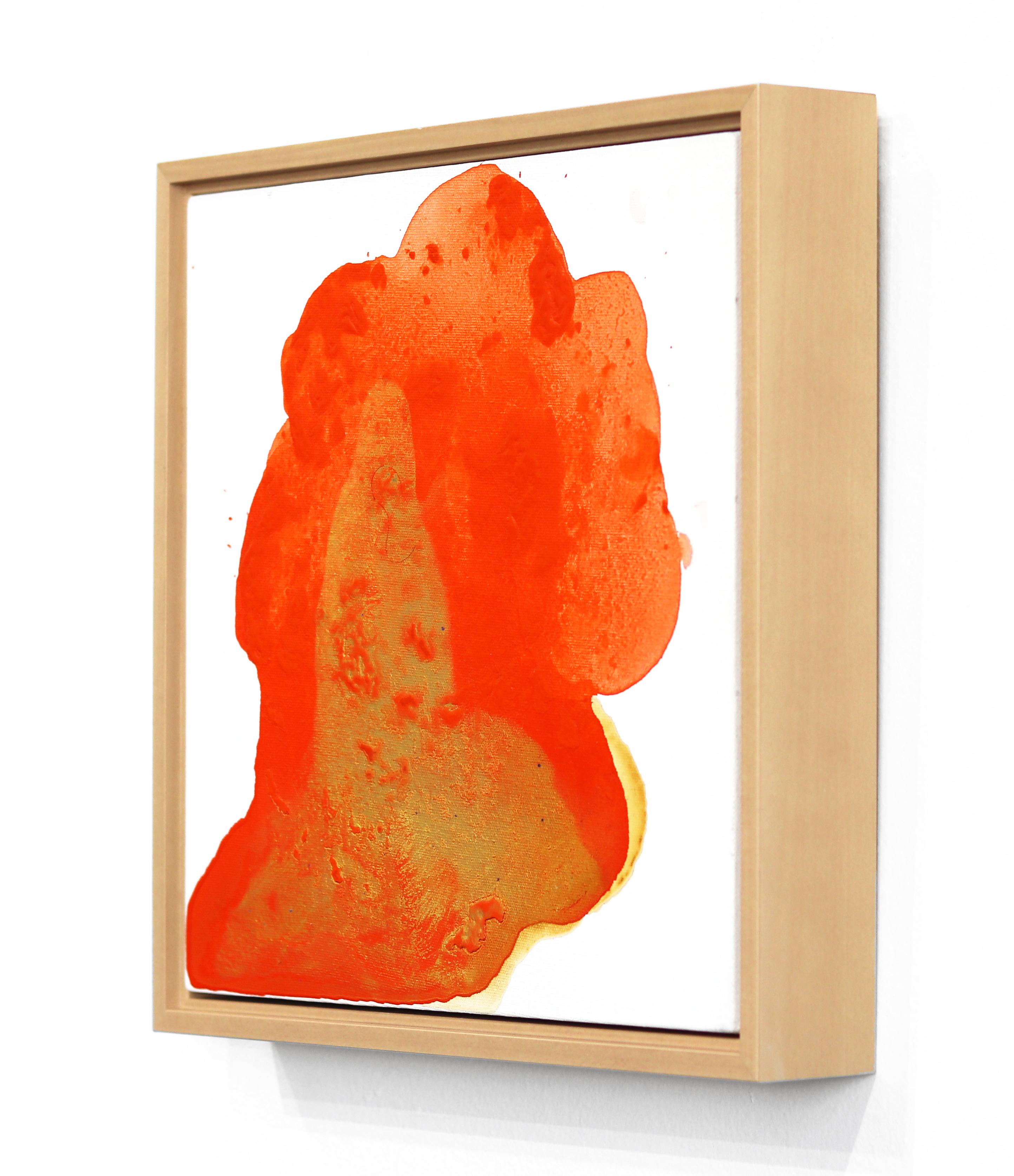 Golden Tower - Framed Original Minimalist Orange Gold Abstract Contemporary Art For Sale 2
