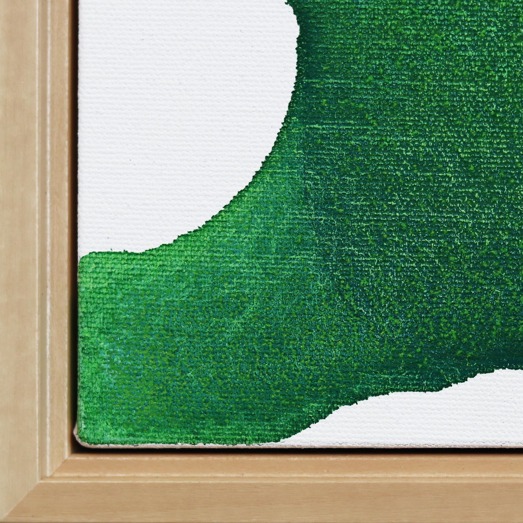 Happy Times - Framed Original Green Minimalist Abstract Contemporary Art For Sale 5