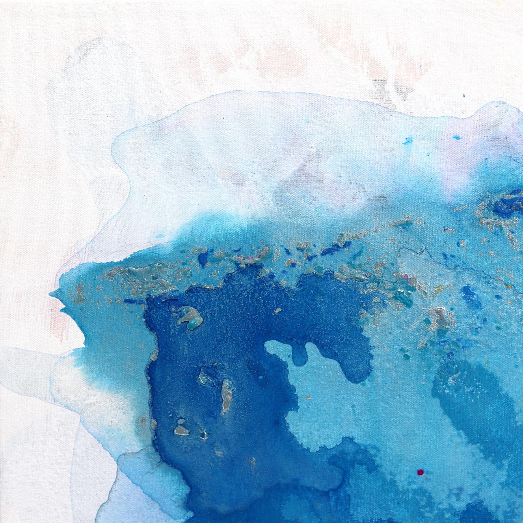 Hermosa Way - Quadro astratto blu di grandi dimensioni su tela - Painting Astratto di Clara Berta