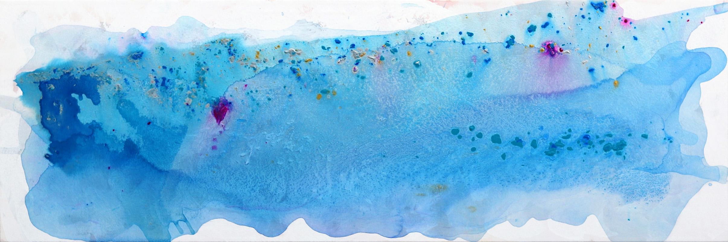 Abstract Painting Clara Berta - Hermosa Way - Grande peinture abstraite bleue originale sur toile