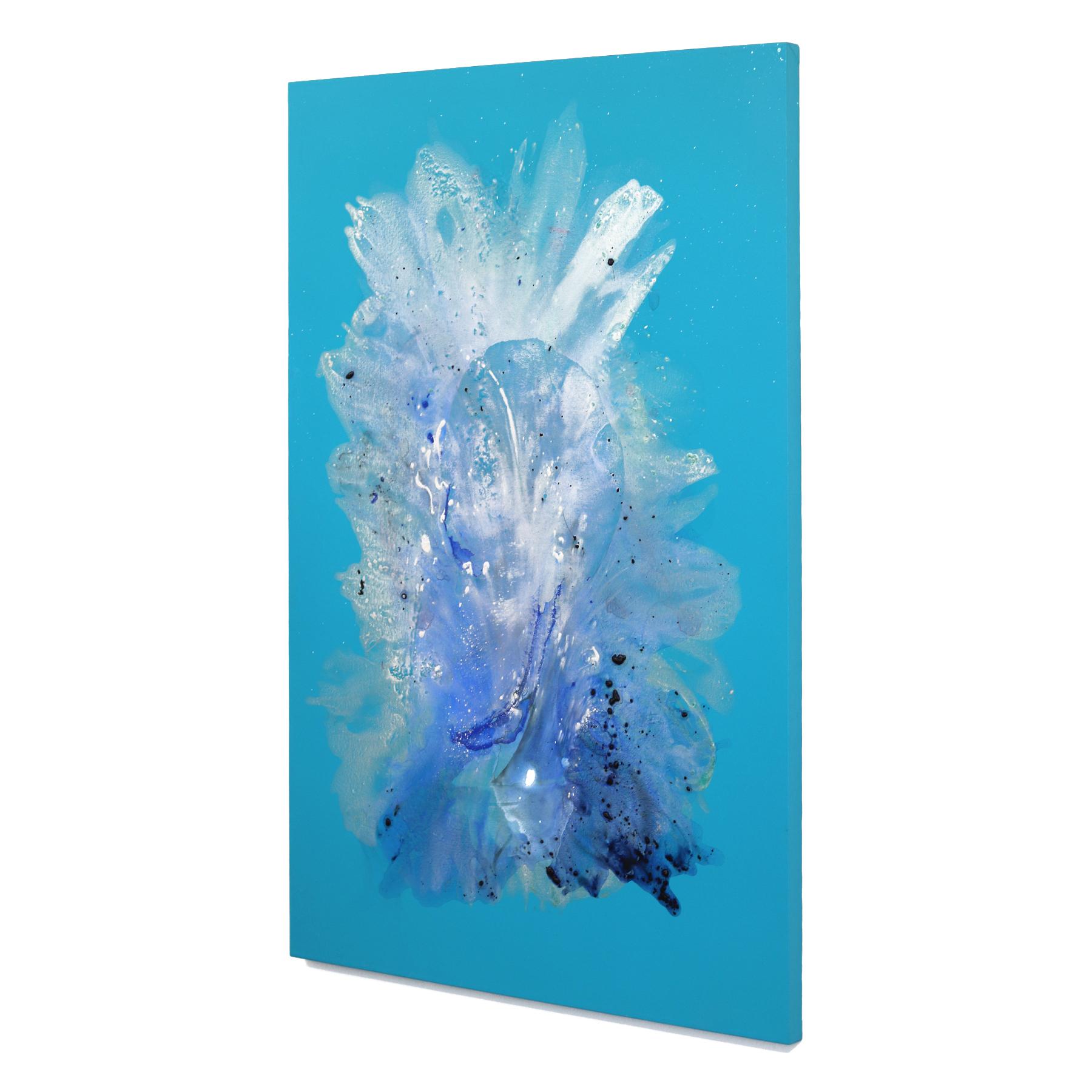 Laguna Bay - Original Minimalist Vibrant Blue Tone Abstract Contemporary Artwork en vente 3