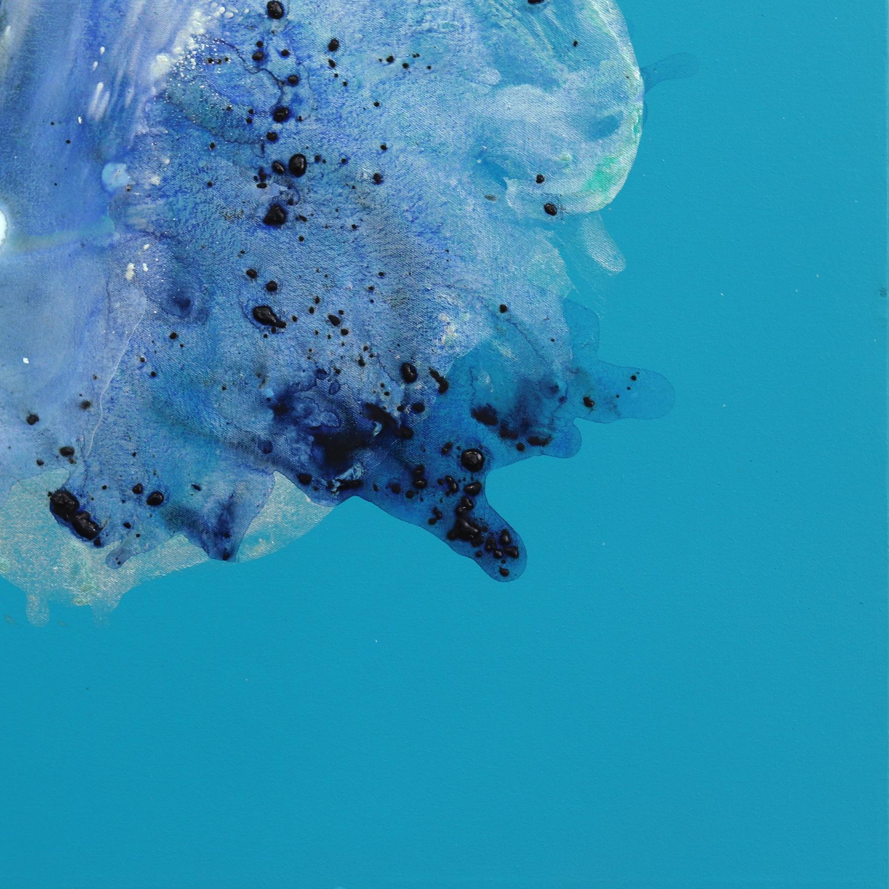 Laguna Bay - Original Minimalist Vibrant Blue Tone Abstract Contemporary Artwork en vente 7