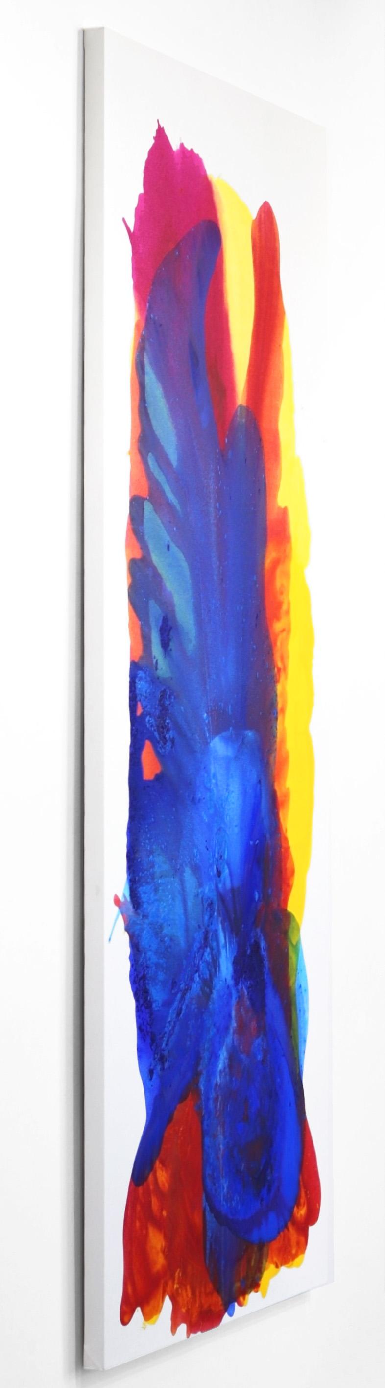 Nuit magique  -  Grande peinture abstraite colorée bleu, rouge et jaune surdimensionnée en vente 1