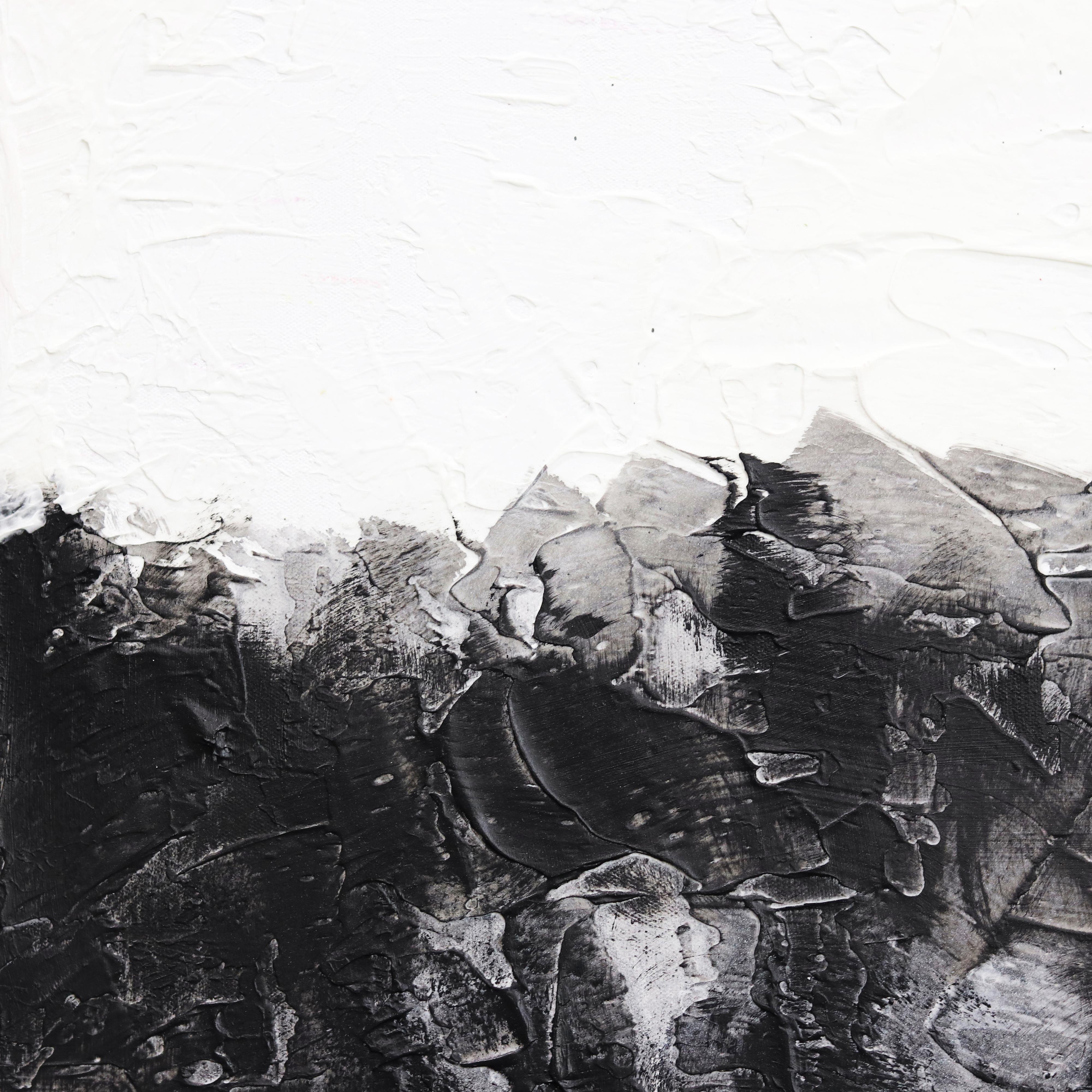Nature's Way -  Large Black and White Monochromatic Abstract Landscape Painting For Sale 1