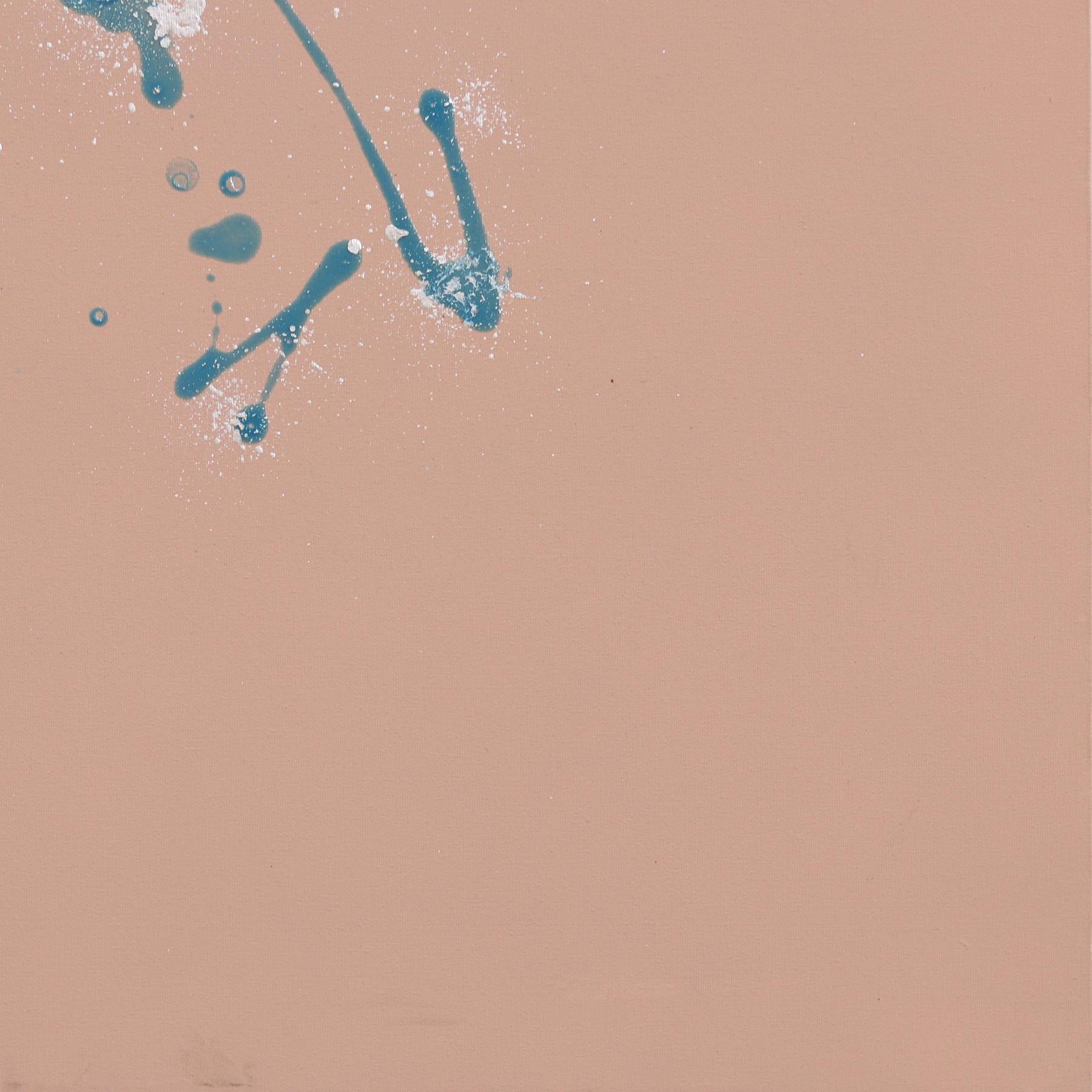Organic Way - Original Minimalist Blush und Blauton Modern  Abstrakte Malerei im Angebot 5