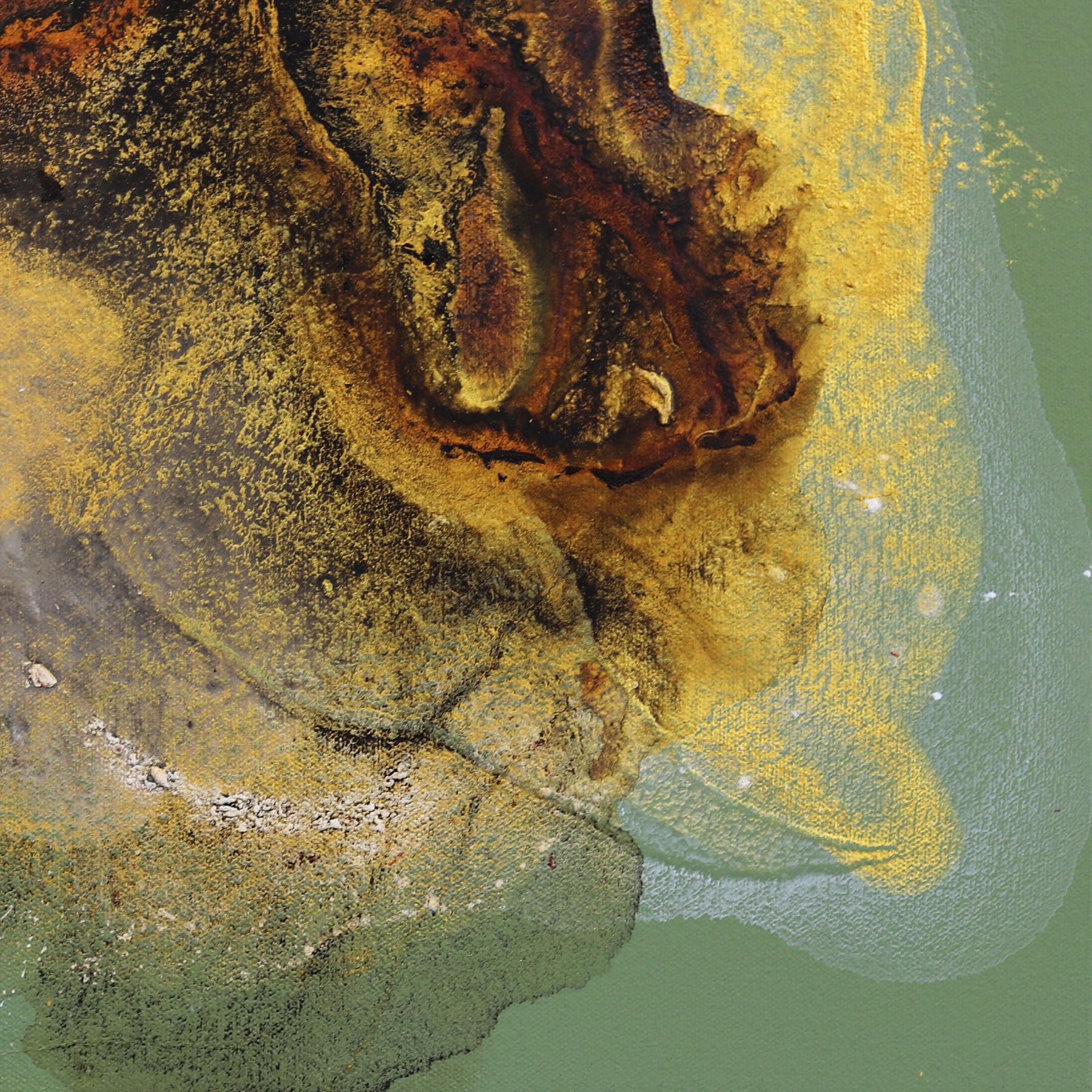 Quiet Earth - Original Minimalist Gold, Brown Tone Abstract Contemporary Artwork en vente 3