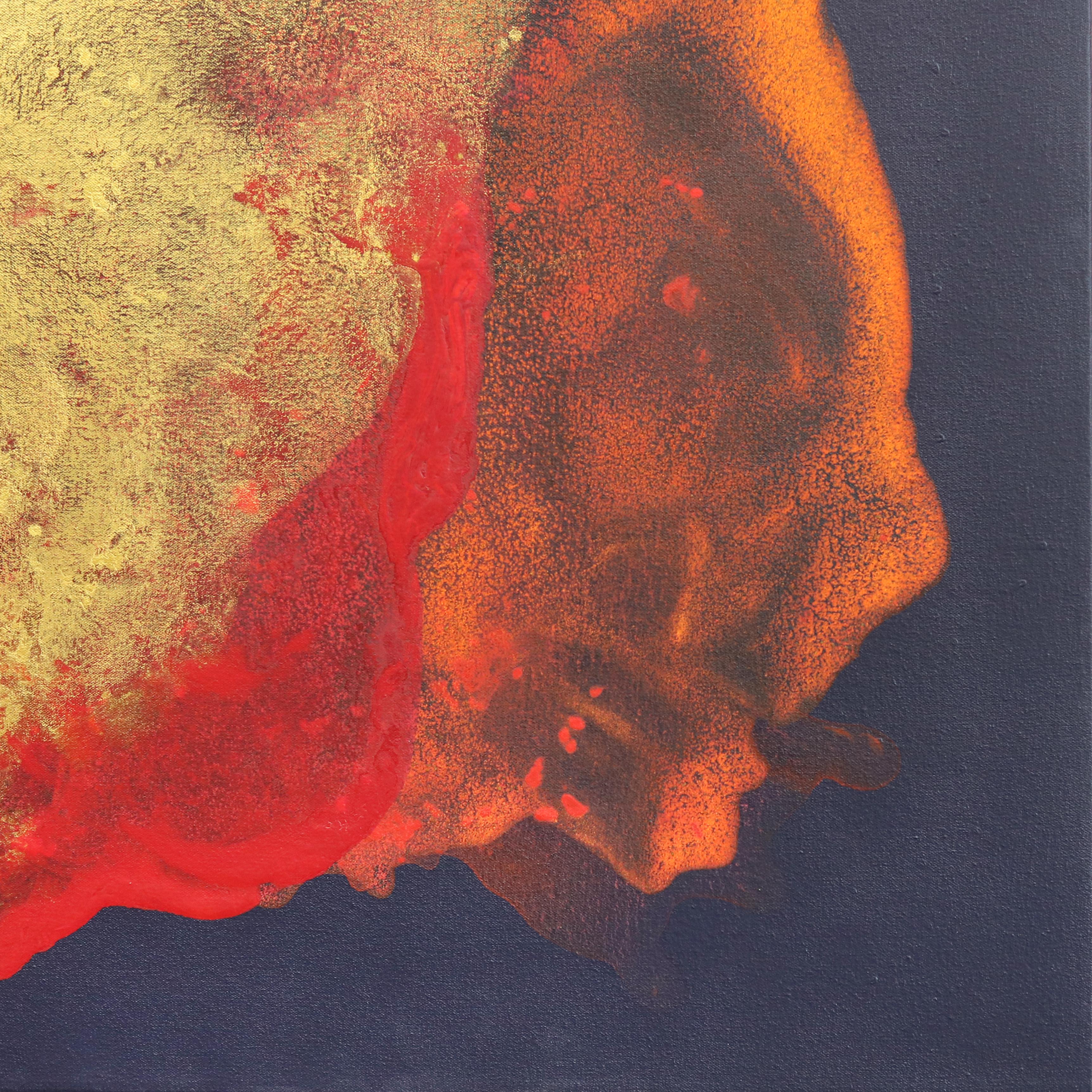Radiant Gold - Original Minimalist Red Orange Abstract Contemporary Art - Brown Abstract Painting by Clara Berta