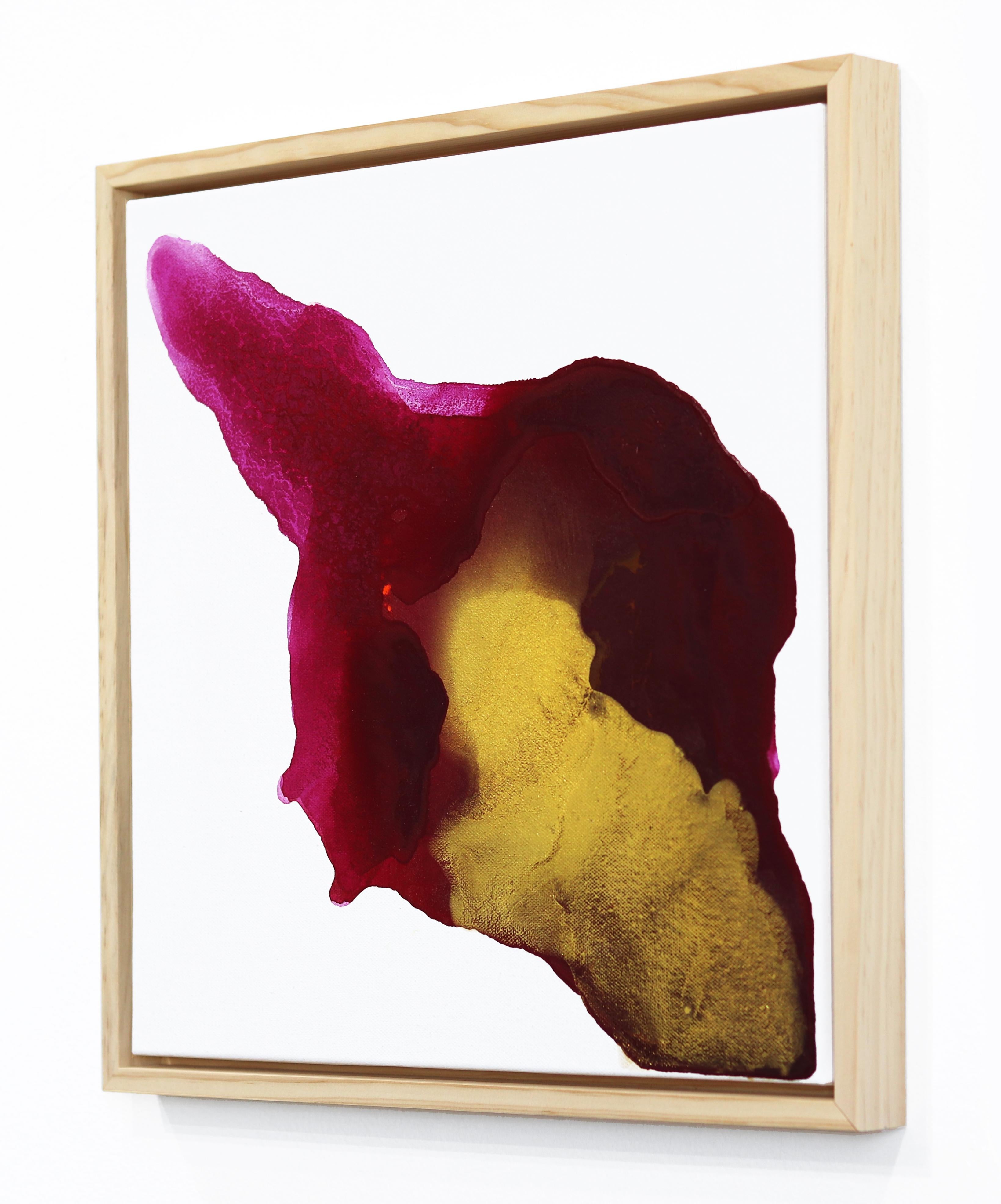 Rising in Gold - Gerahmtes Original Minimalistische Abstrakte Zeitgenössische Kunst im Angebot 1